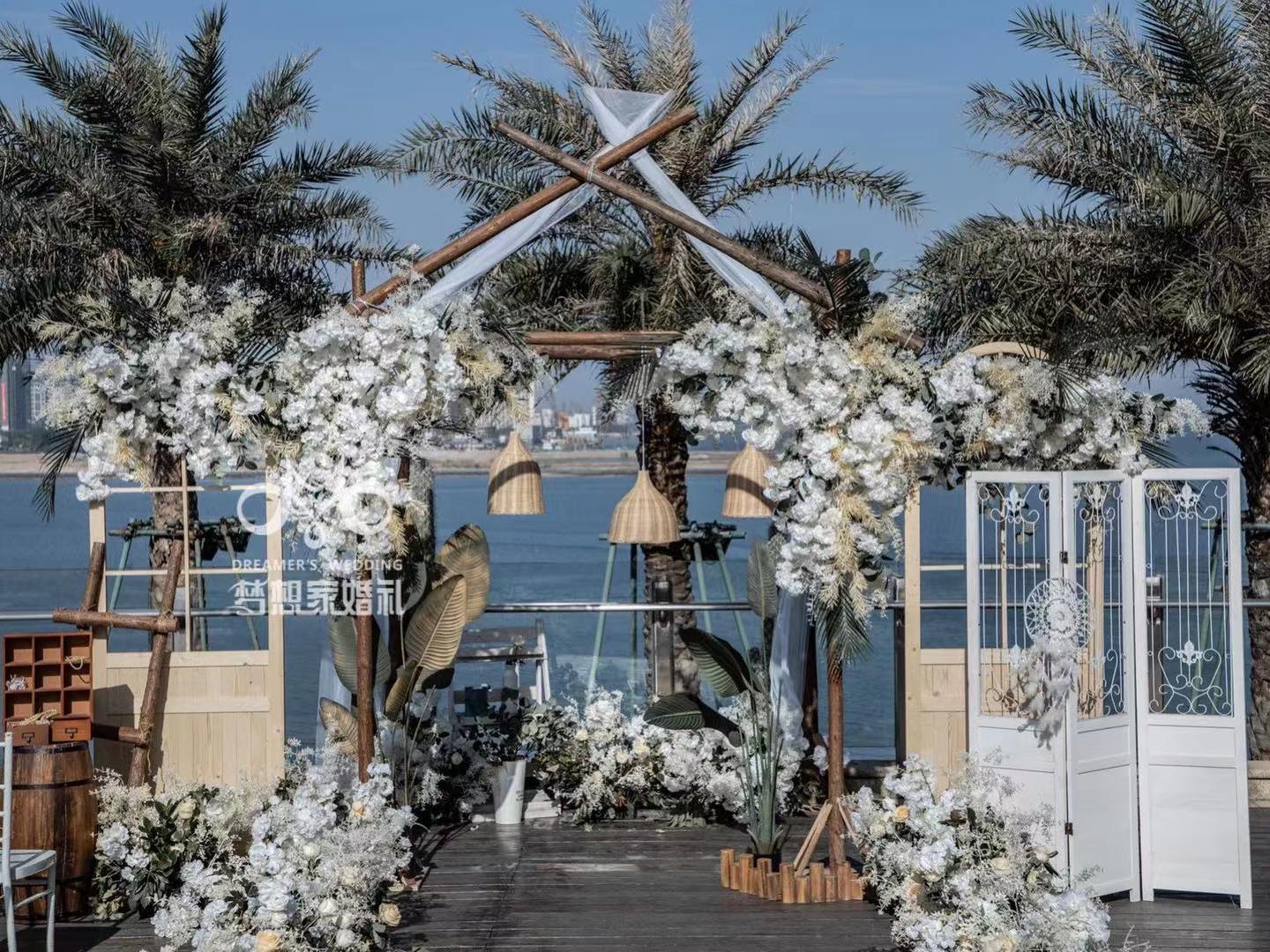 九千不到户外小清新海景户外婚礼   