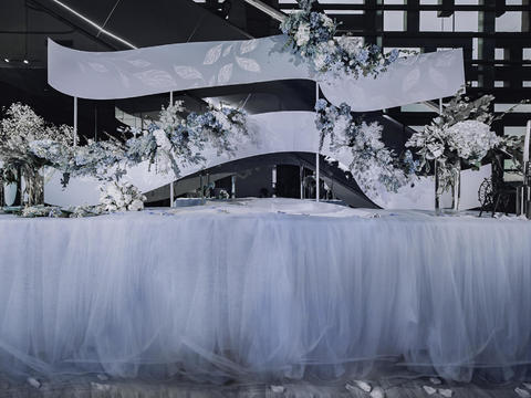【Fantasia】气质白蓝主题室内婚礼/含人员