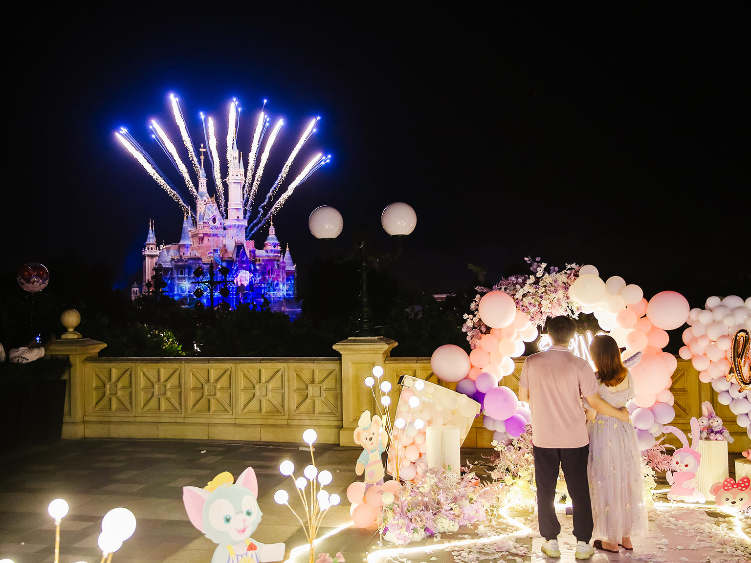 上海特色迪士尼烟花求婚童话风求婚策划