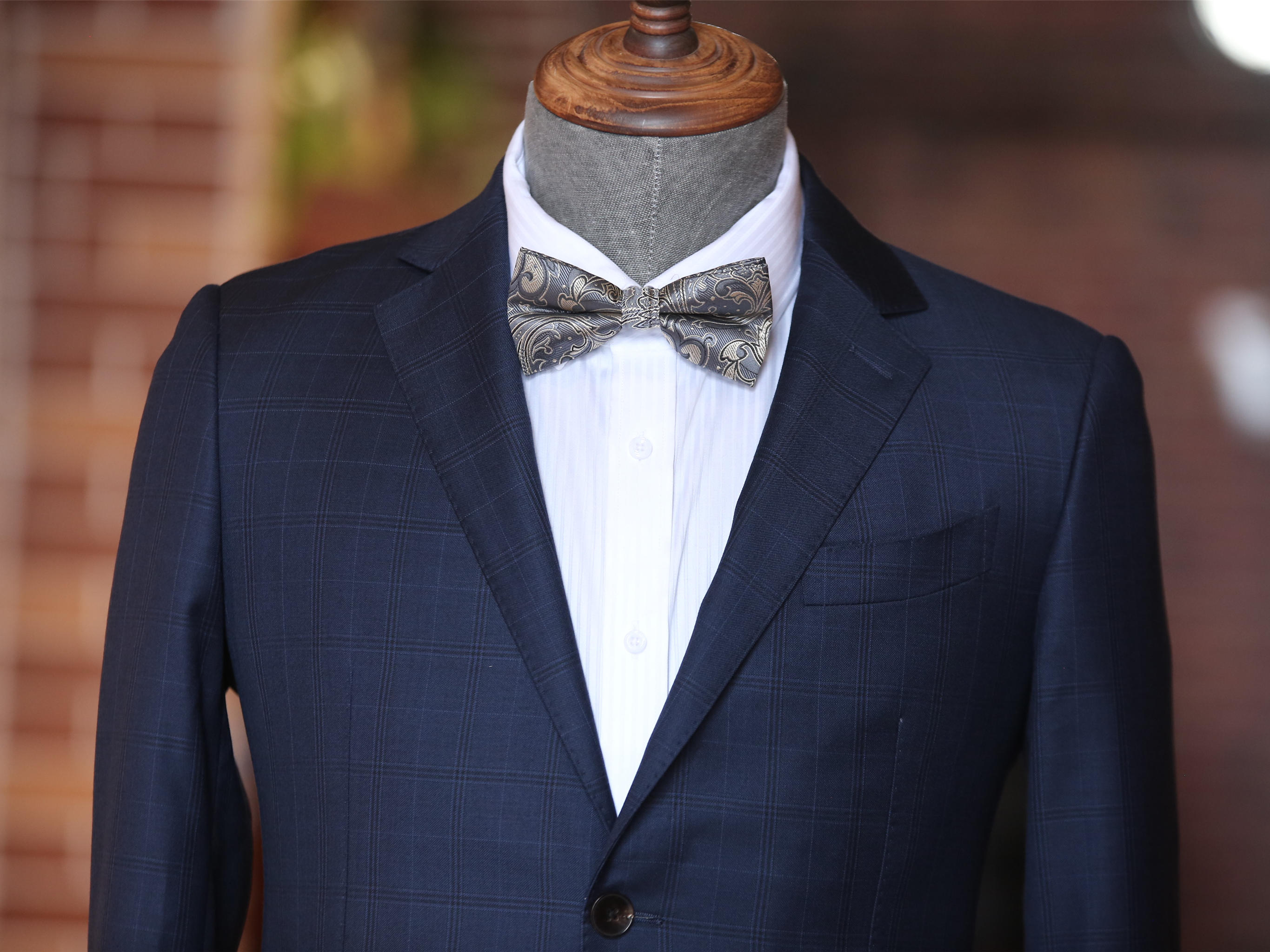 【职场精英10件套】深藏蓝色暗格纹商务套系