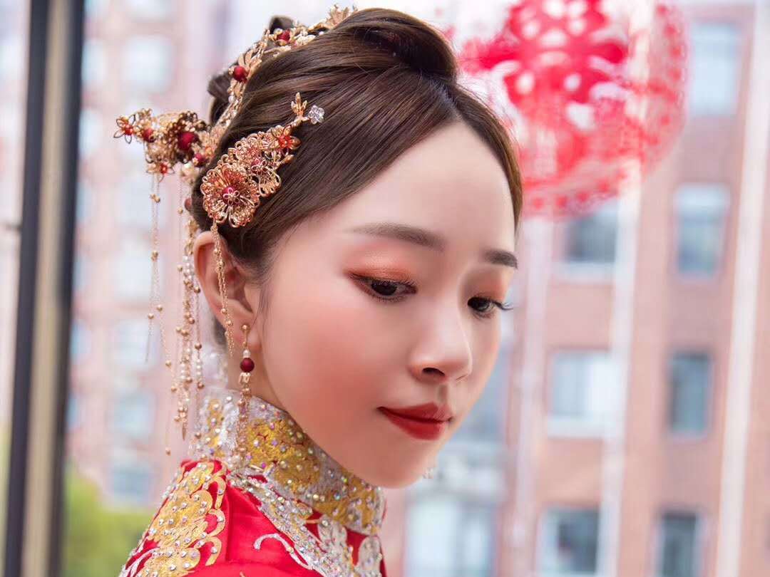 新娘单妆出门妆于归妆晚宴妆婚礼新娘化妆