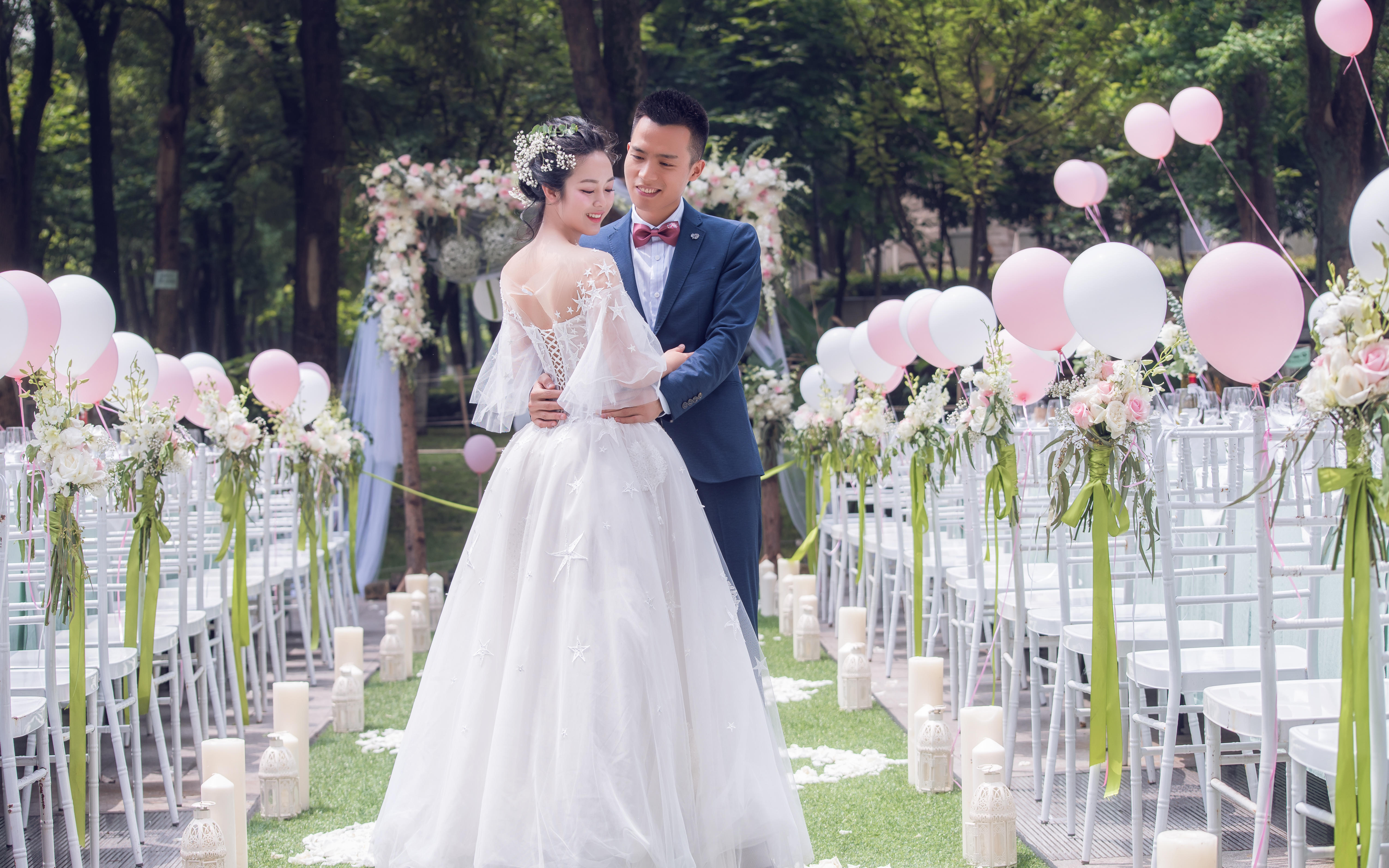 【卡弗丽婚纱礼服】蓝色经典风格户外婚礼