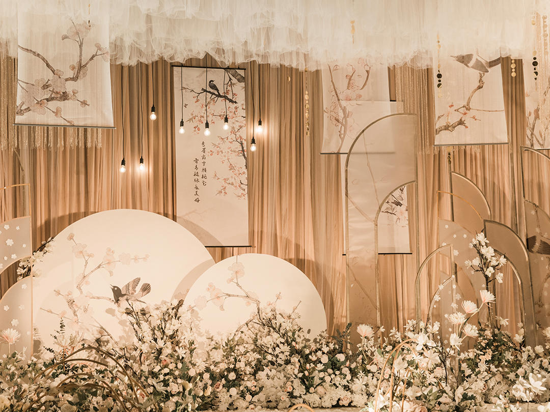 【佳韵婚礼】新中式定制主题淡雅香槟色婚礼