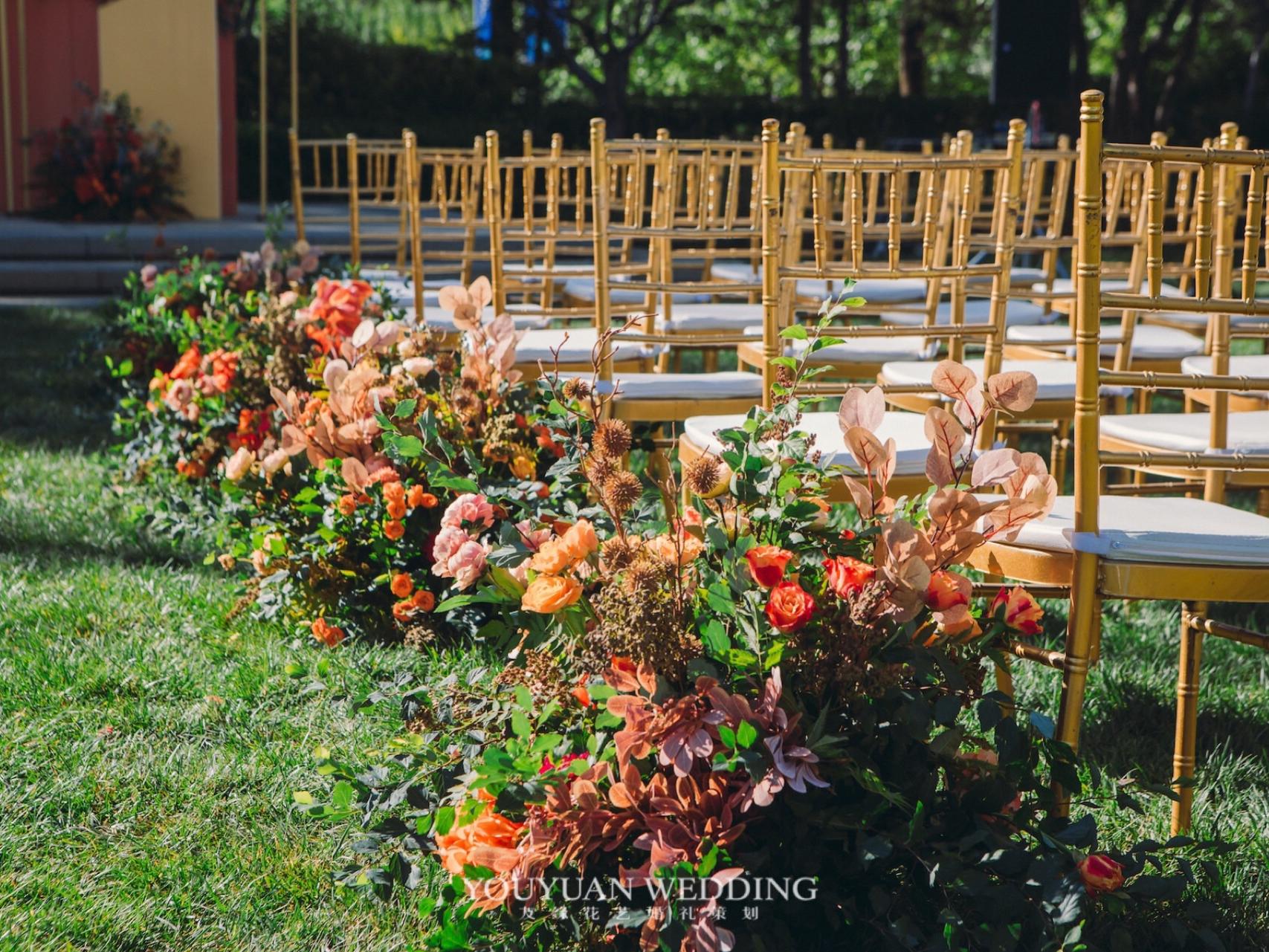 夕阳落日秋色婚礼，两人，三餐，四季温暖的色彩