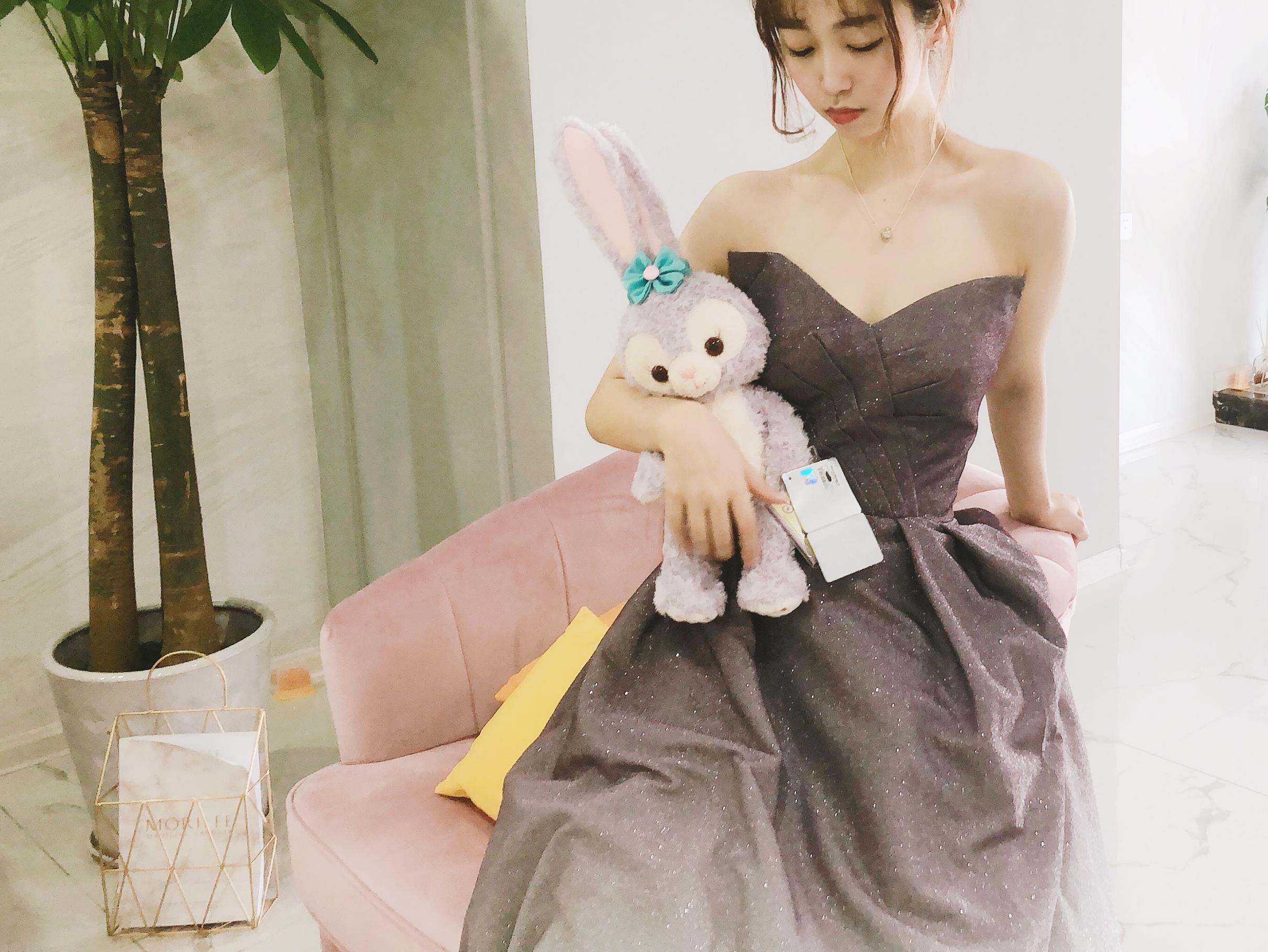 ［礼服系列］渐变星空紫抹胸礼服敬酒服订婚晚礼服