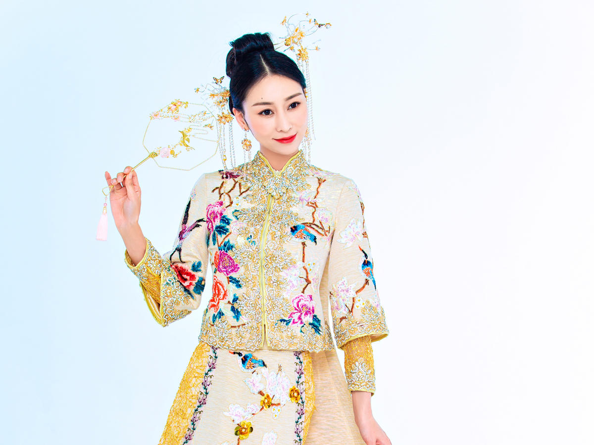 2019工笔牡丹孔雀马来褂