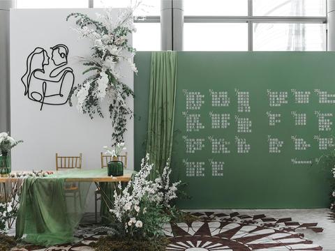 【颜汐婚礼】春季精选 | 清新白绿色婚礼+包四大