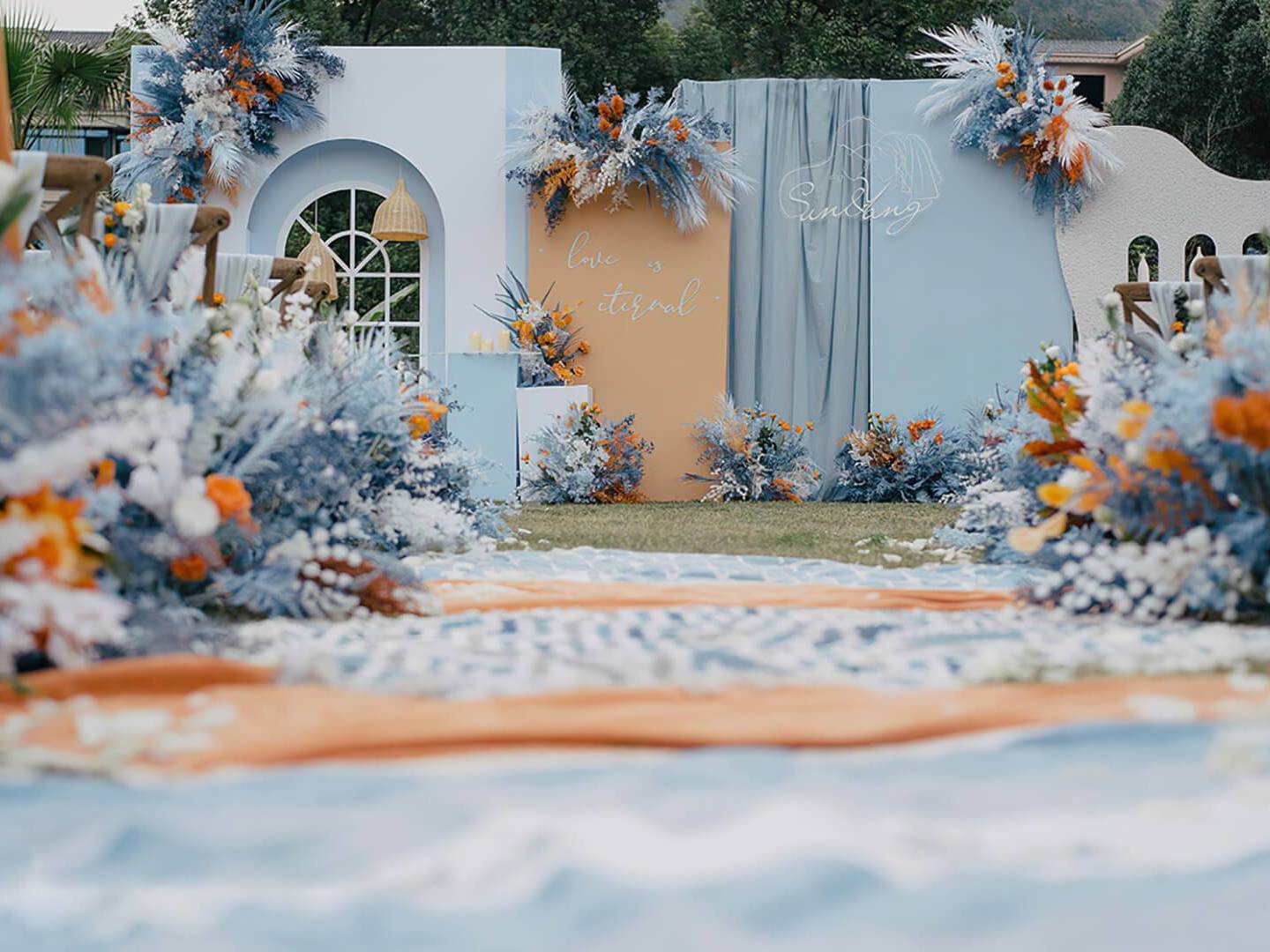 天美婚礼-唯美蓝色系户外婚礼