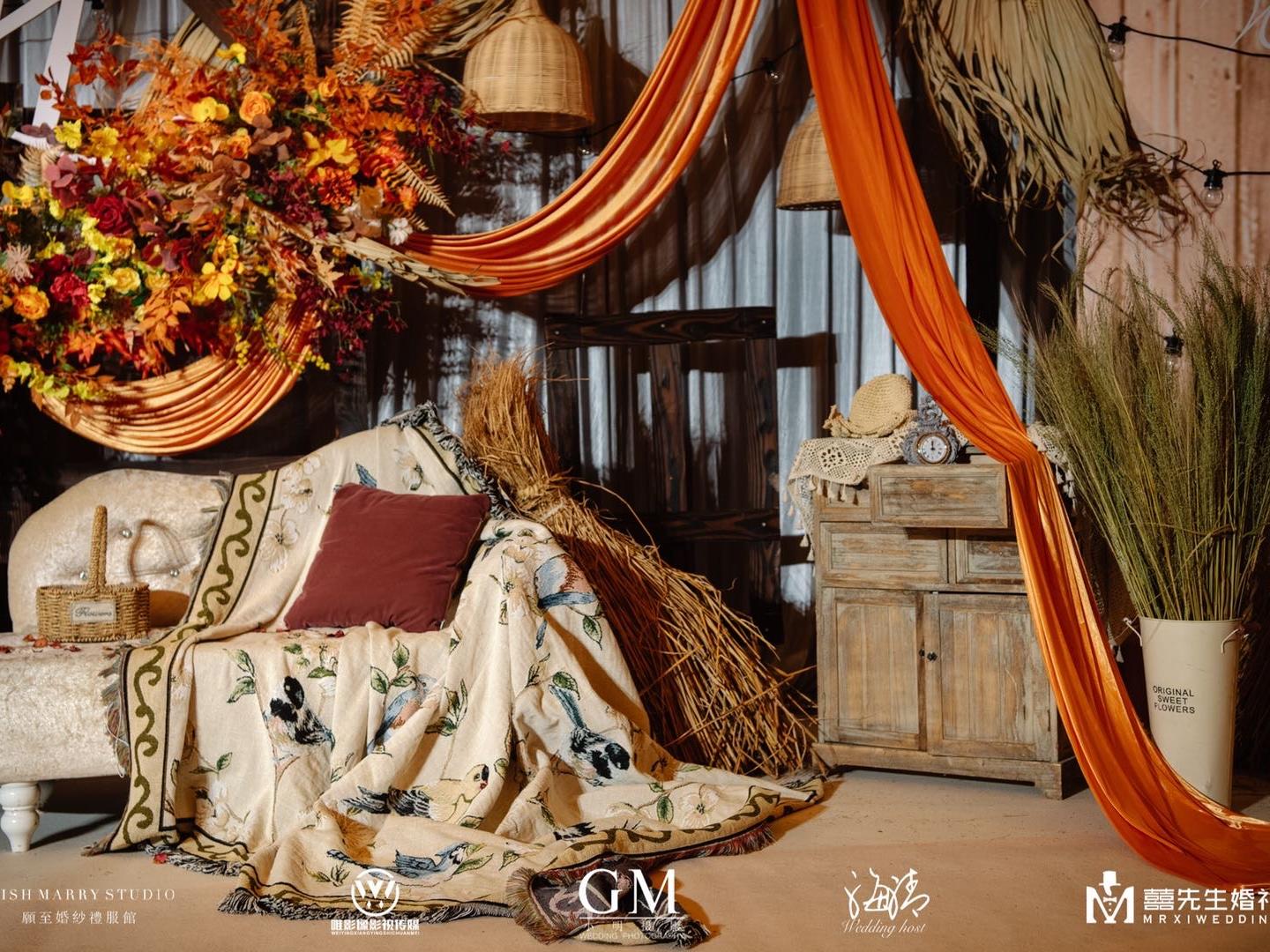 囍先生婚礼 秋系橙黄色自然风婚礼 湛江婚礼策划