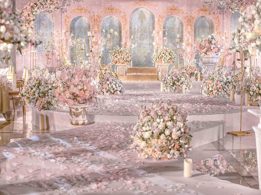 ｛蔚蓝婚礼｝包含四大金刚 粉色欧式城堡质感婚礼