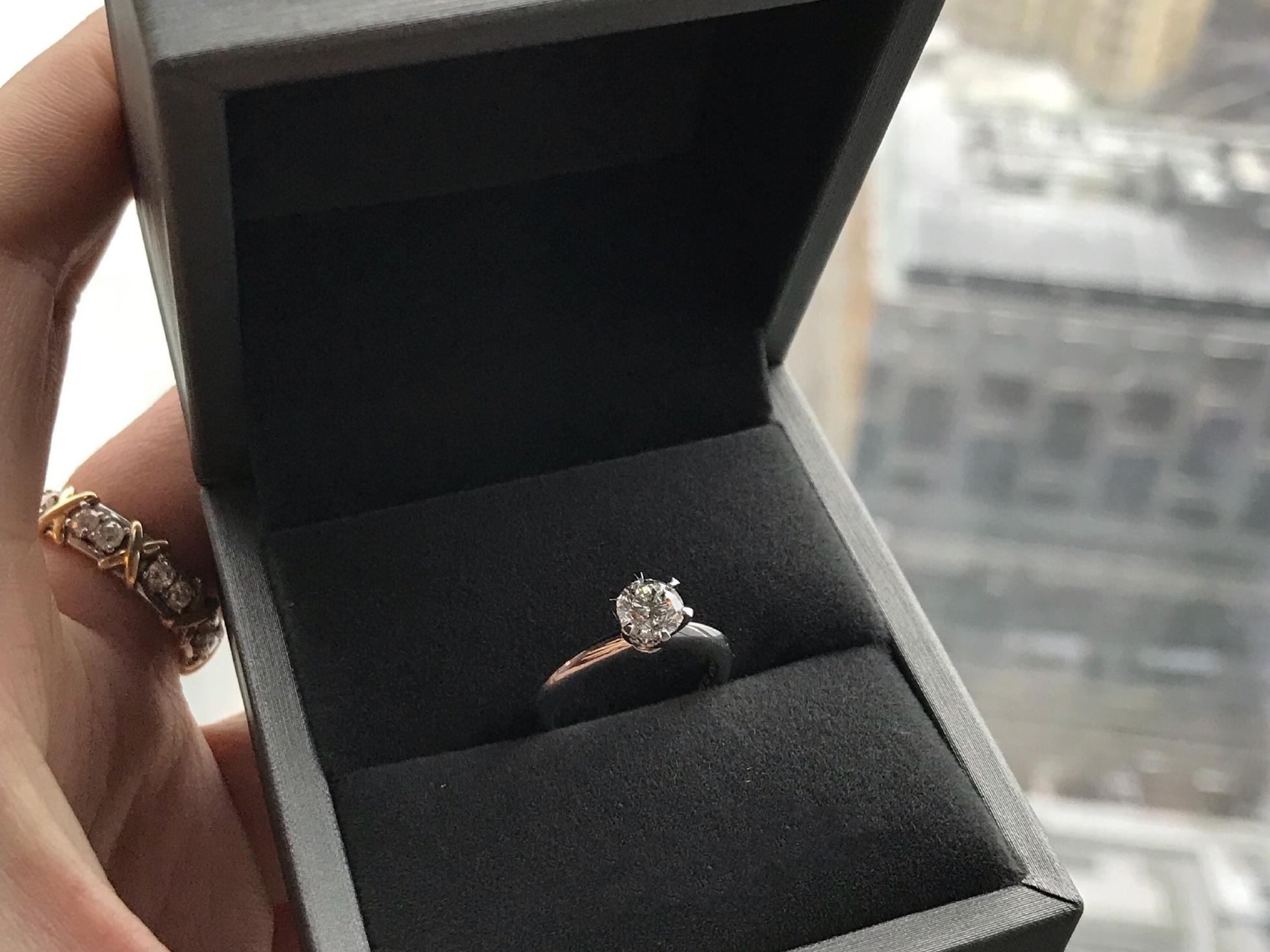 GIA 50分 简约经典六爪求婚订婚结婚钻戒