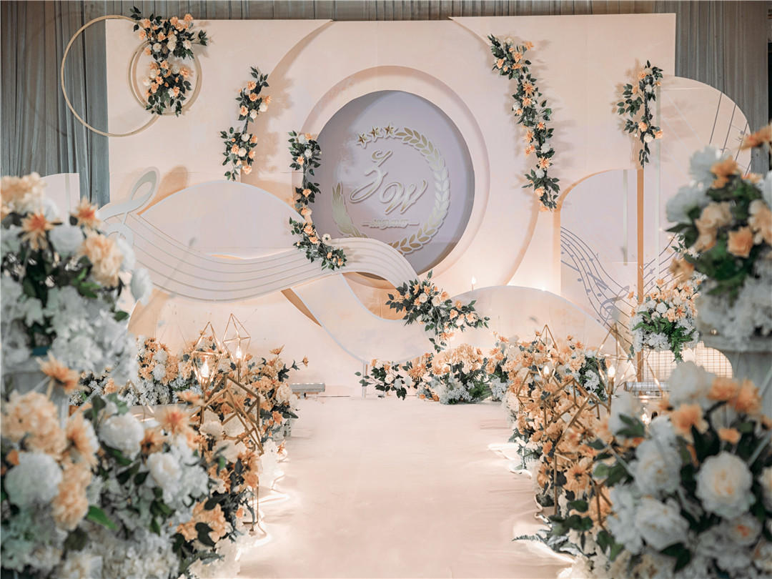 婚融界婚礼 宁卧庄宾馆 橙色系婚礼布置带团队