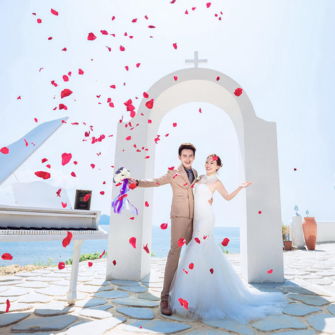 永恒美【南边海旅拍】海天一线+热带城堡+婚礼现场