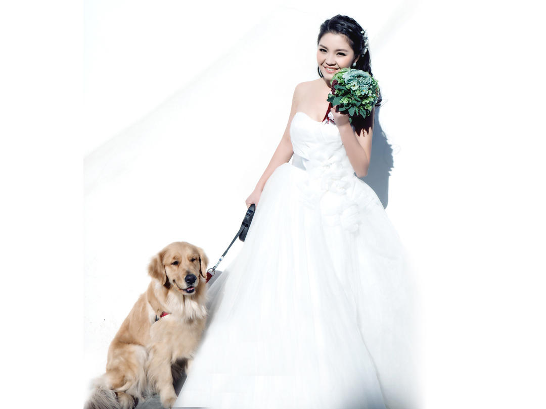 带宠物婚纱照_婚纱照风格