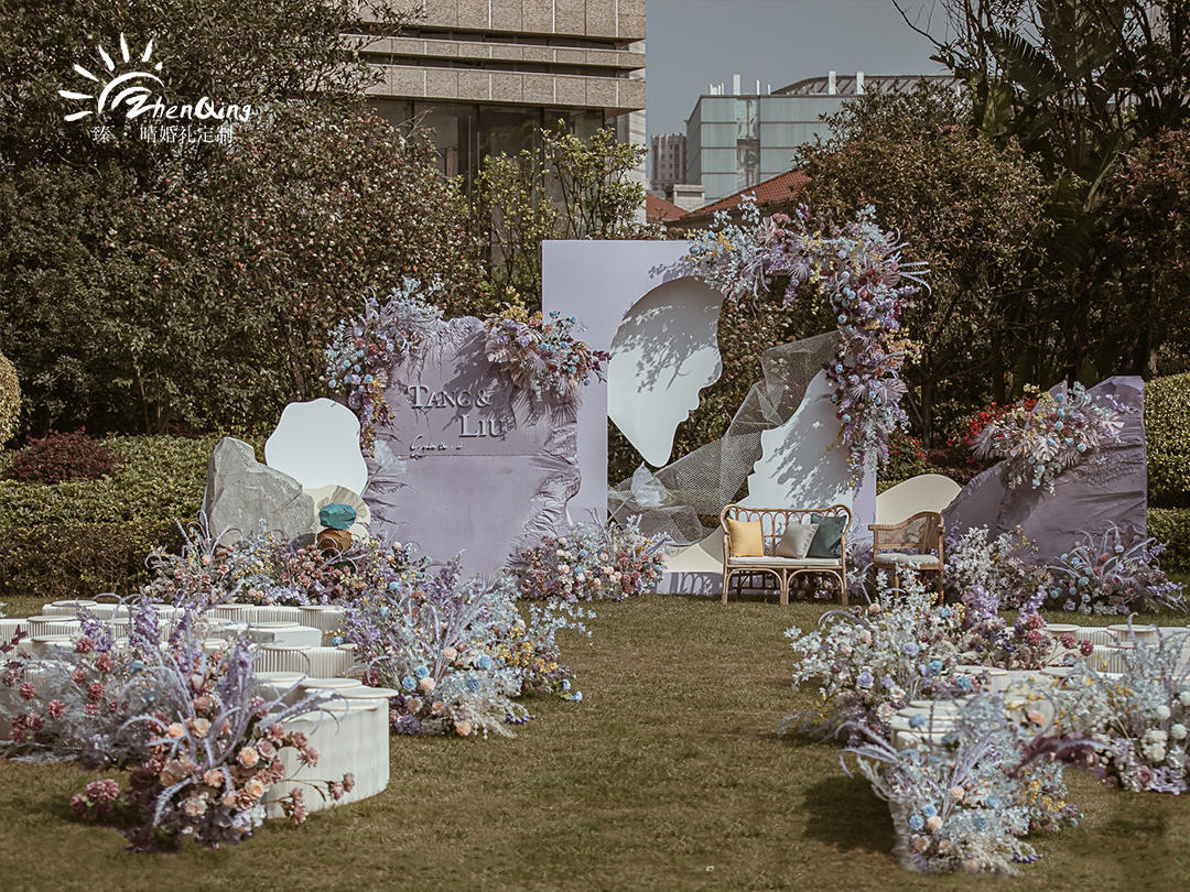 臻晴|小众清冷调的藕荷色婚礼