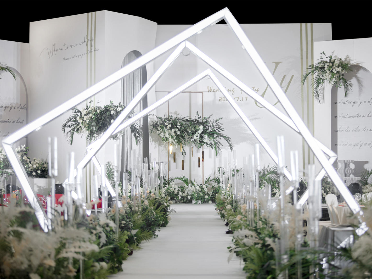 极简流行趋势/白绿婚礼策划实例