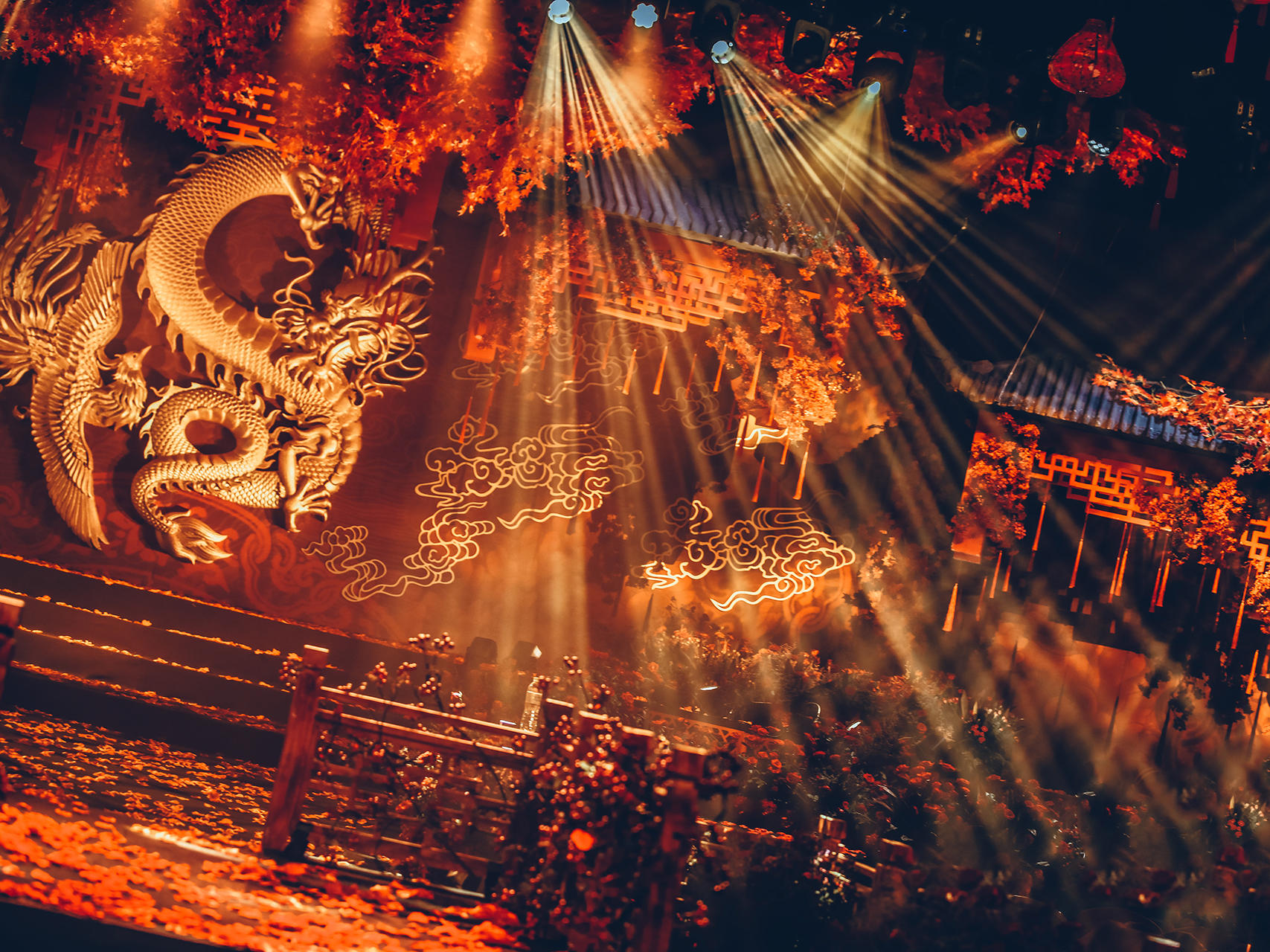 红金奢华宫殿奢美婚礼婚庆中式主题