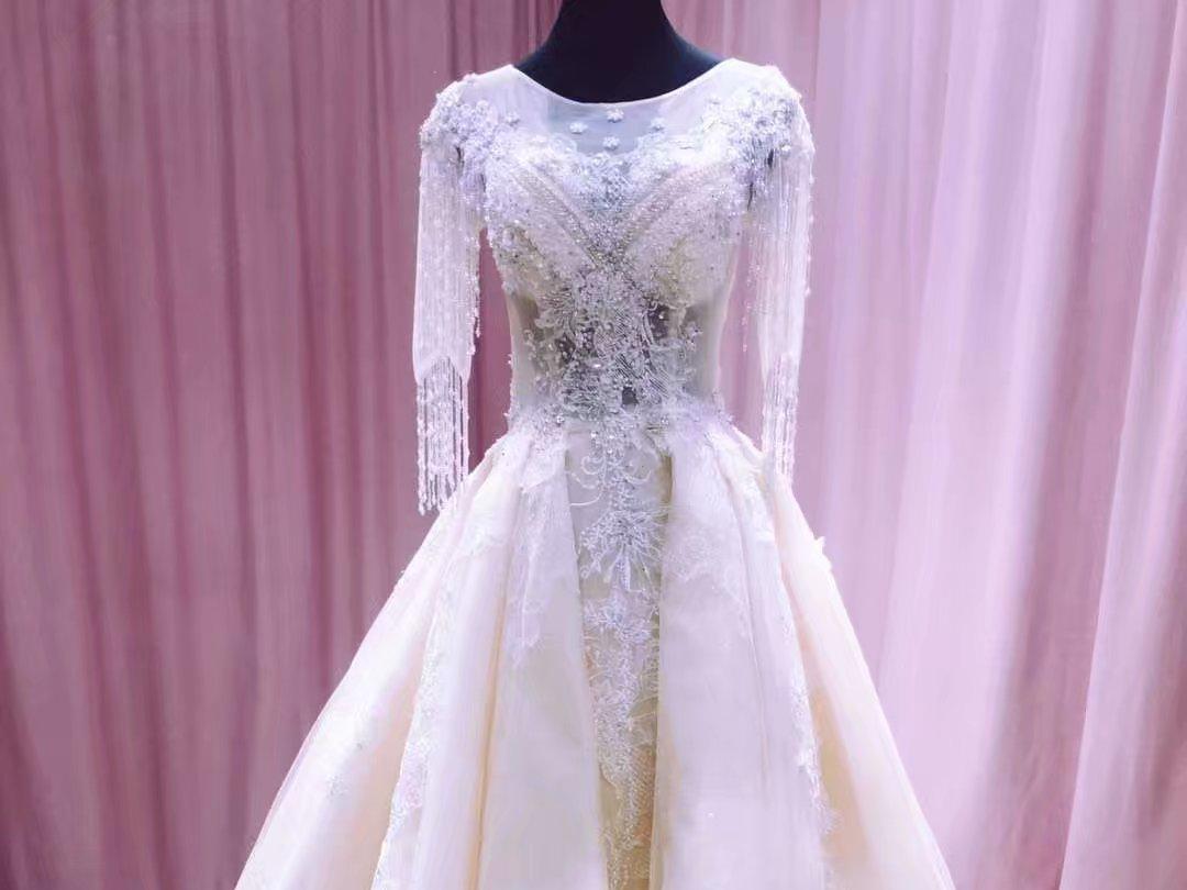 森系星空新款奢华法式拖尾