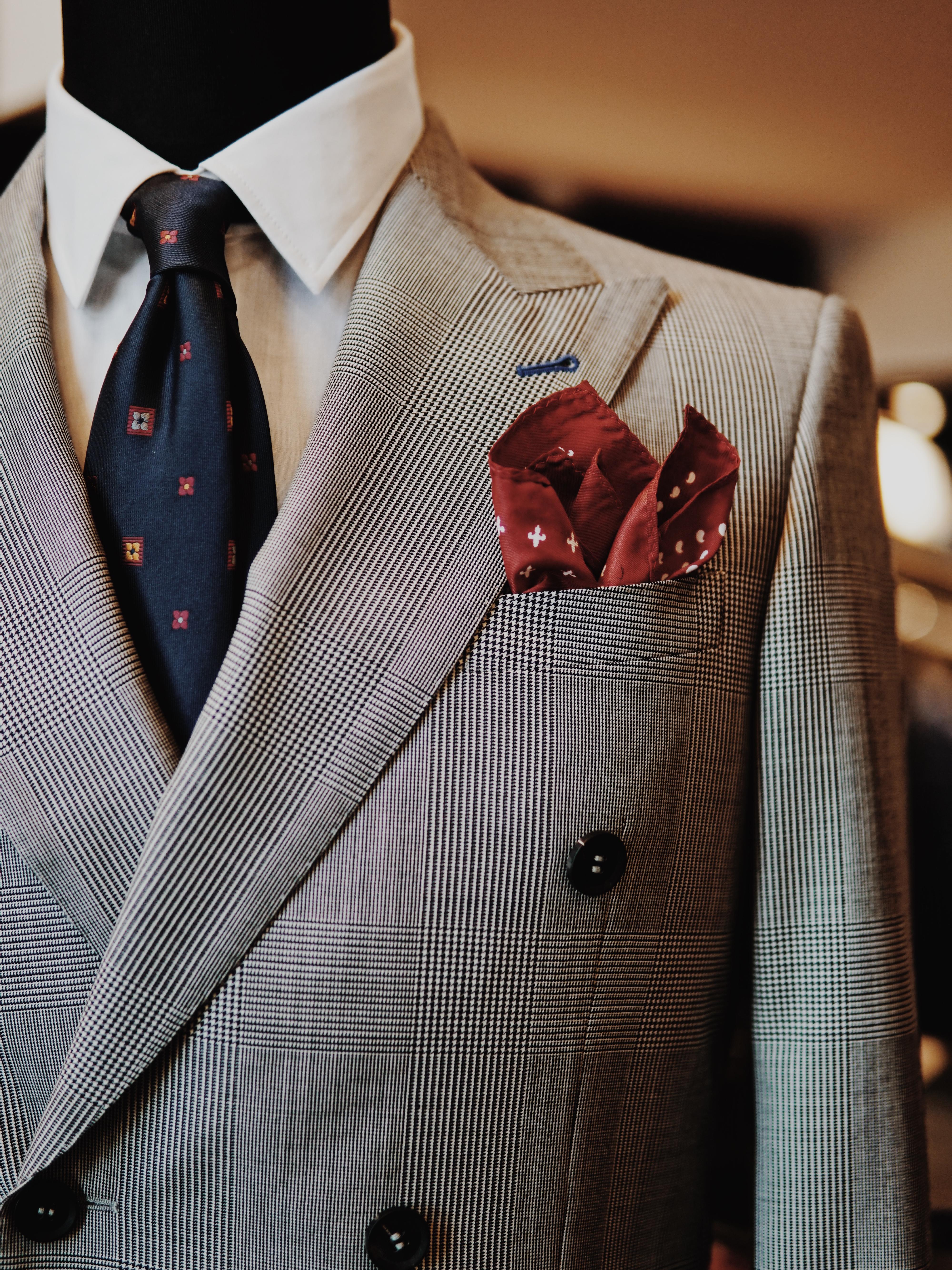 VBC威尔士格纹英式双排扣西装