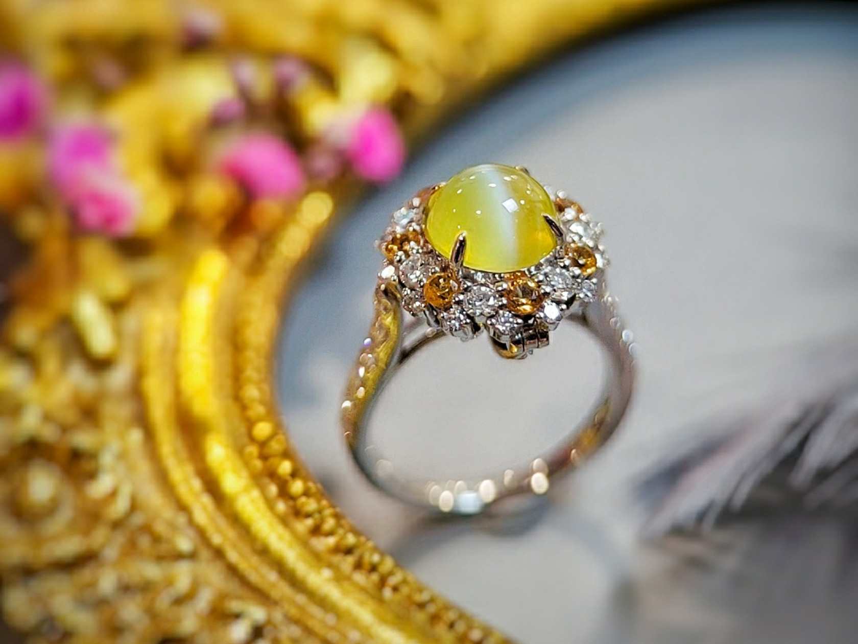 秘密花园系列哈尼色猫眼戒指