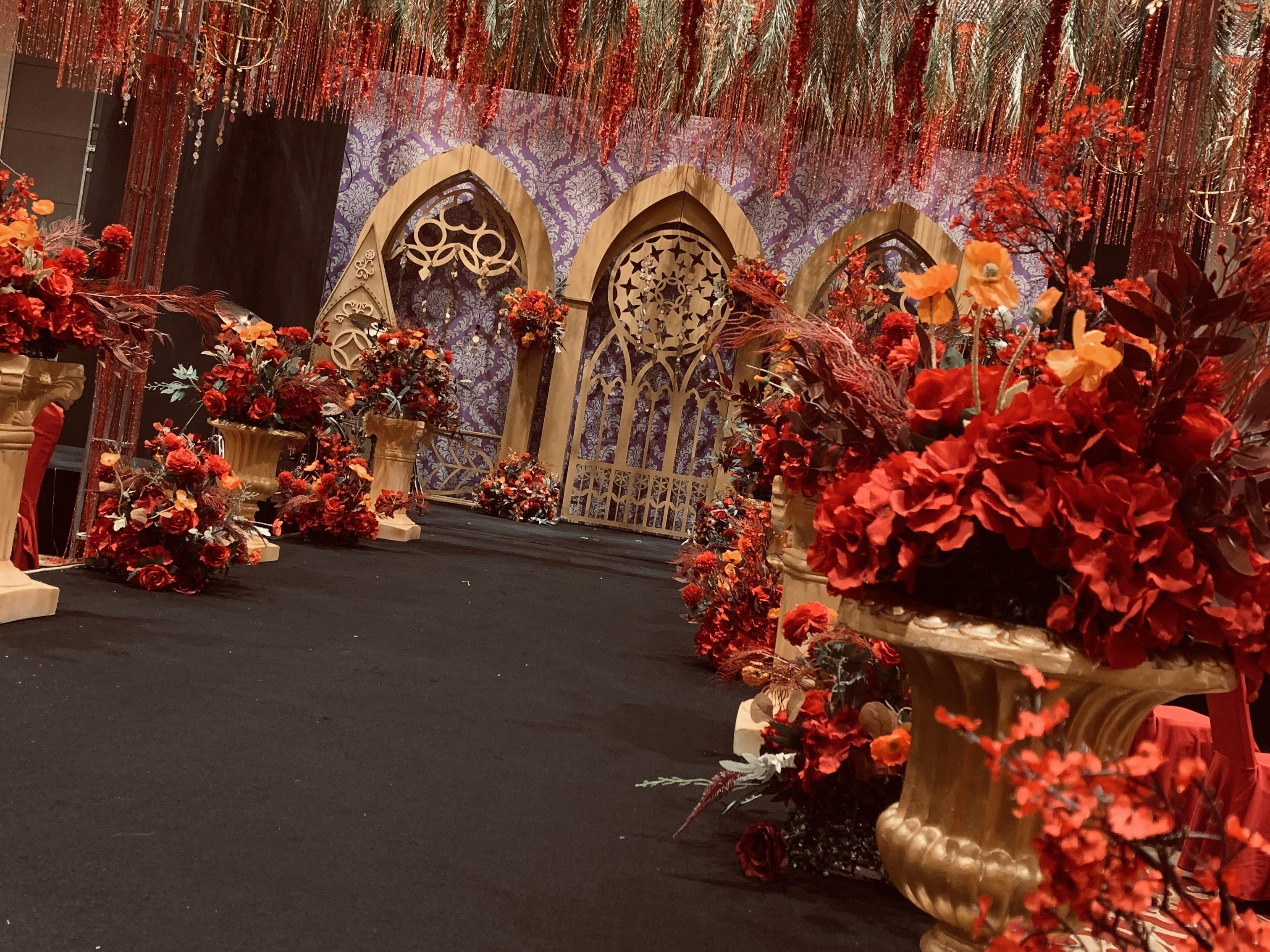 安阳迎宾馆酒店黑红金色系主题婚礼