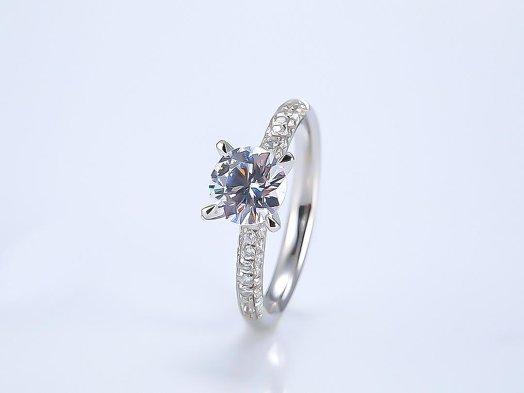  新款推荐 国潮系列红妆爪头满镶复古华丽求婚钻戒