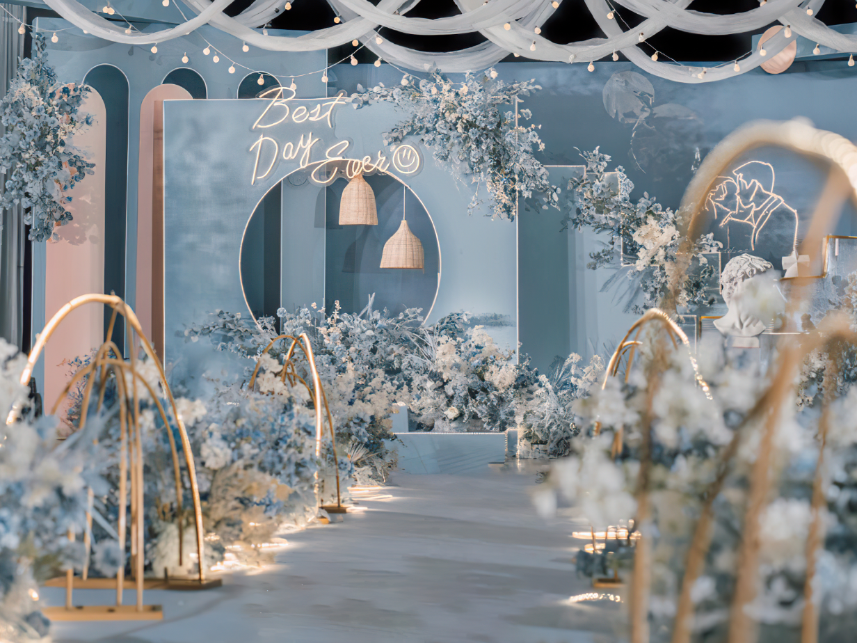 莫兰迪蓝色系#倾城伊人全新婚礼设计