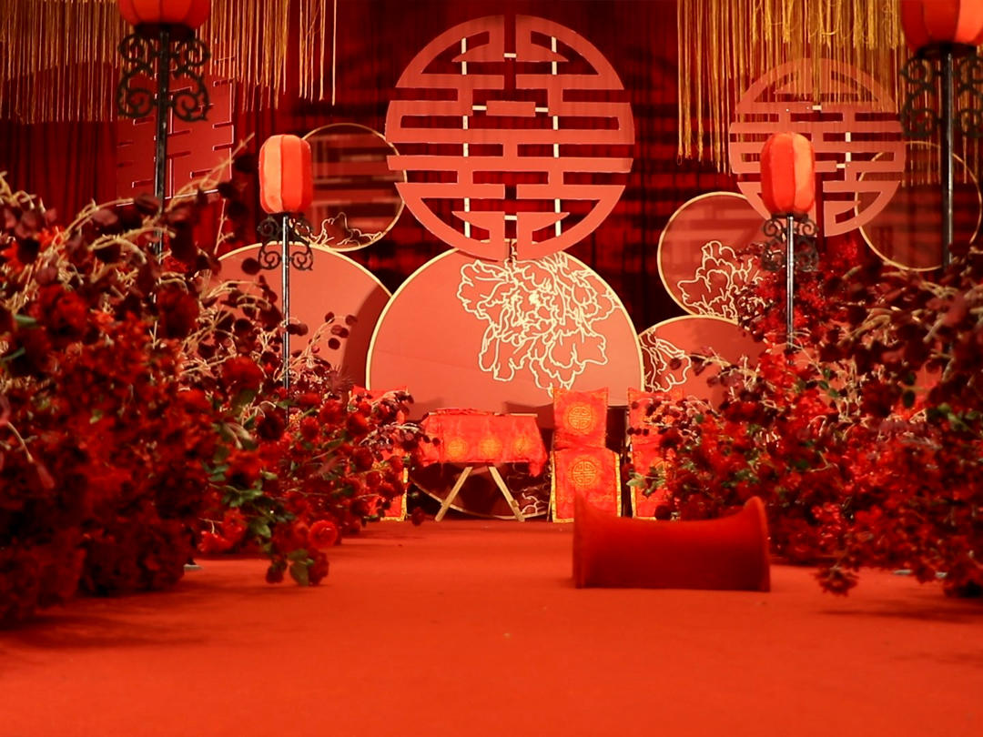 广元梵高婚礼，大气红色新中式