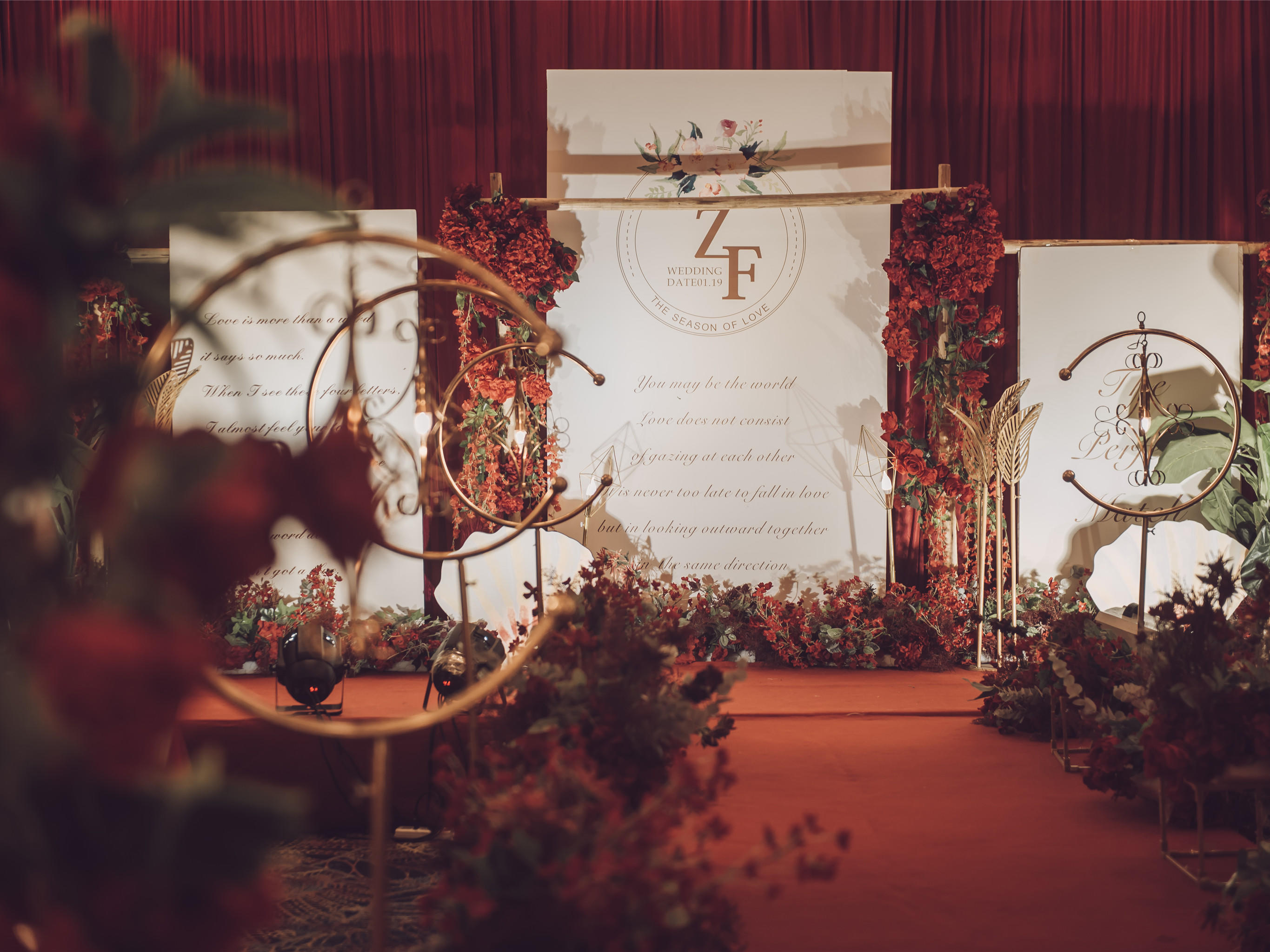 花嫁伊人 酒红色北欧风格婚礼