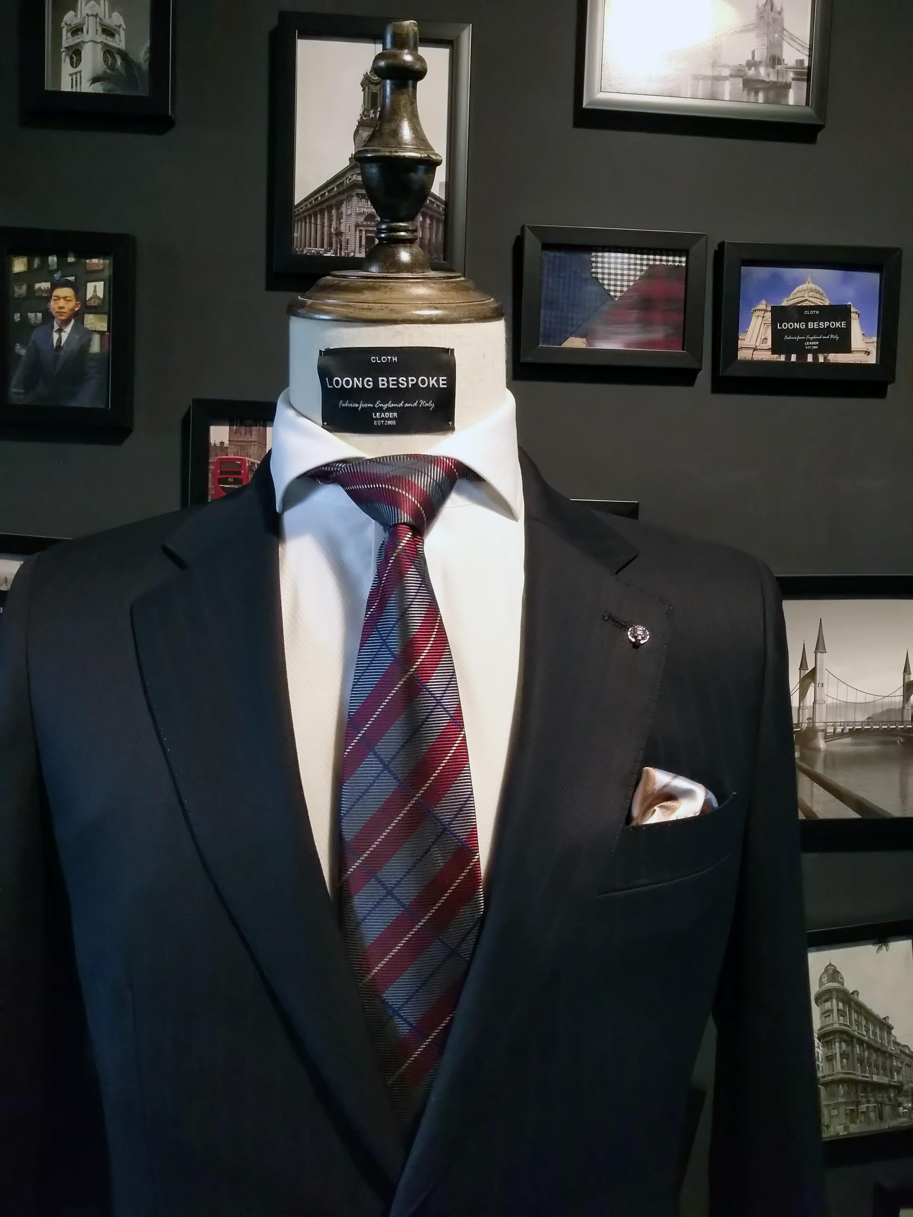 新款黑色条纹纯羊毛西服租赁 新娘新郎父亲装租赁