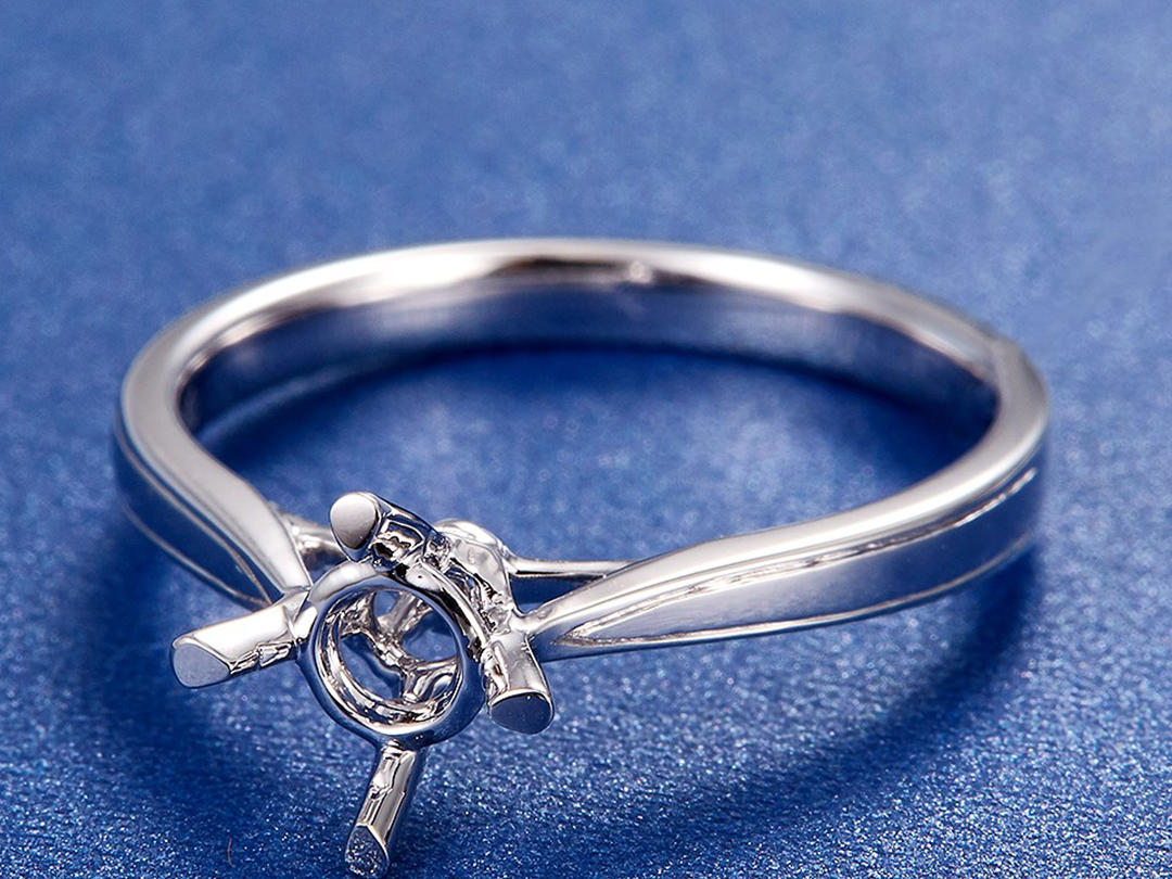 「DANIAO」戒托－18K镜像炫钻女戒R5款式