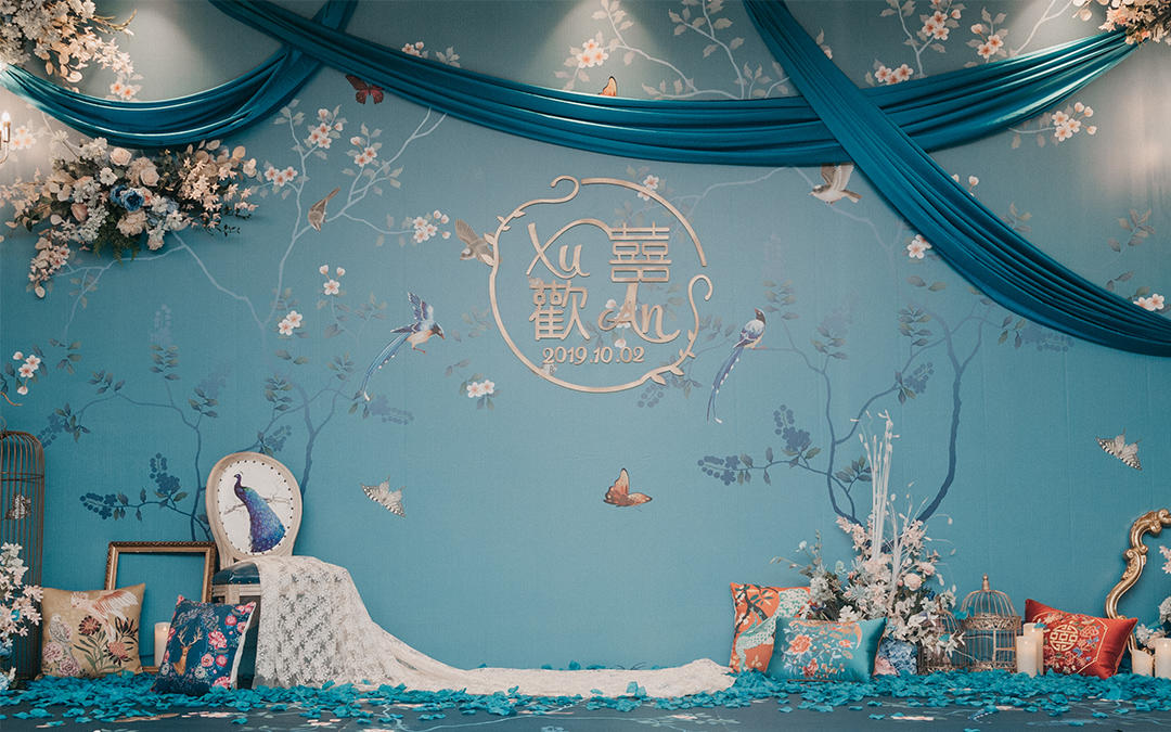 法式中国风/孔雀蓝，小众色系搭配