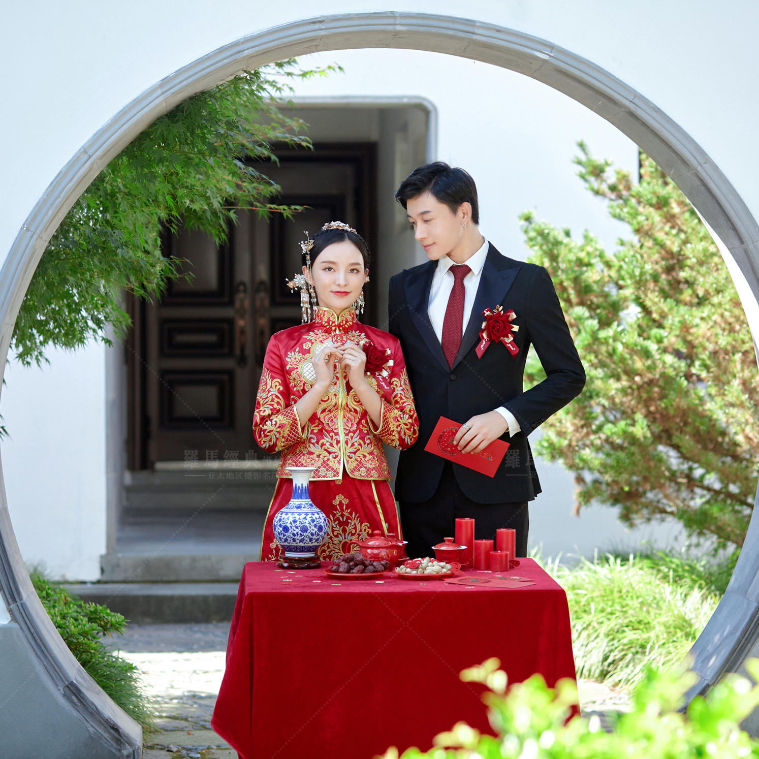 罗马经典婚纱摄影客照欣赏之中式婚礼
