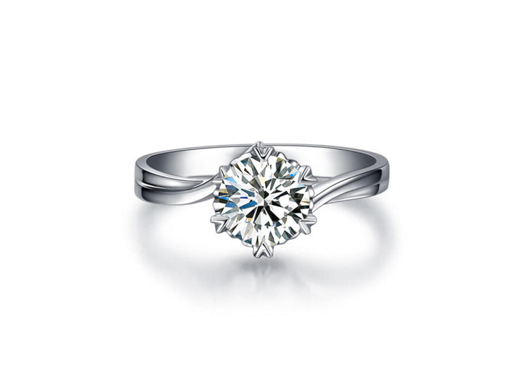 【雪舞】50分G色钻石戒指18K金