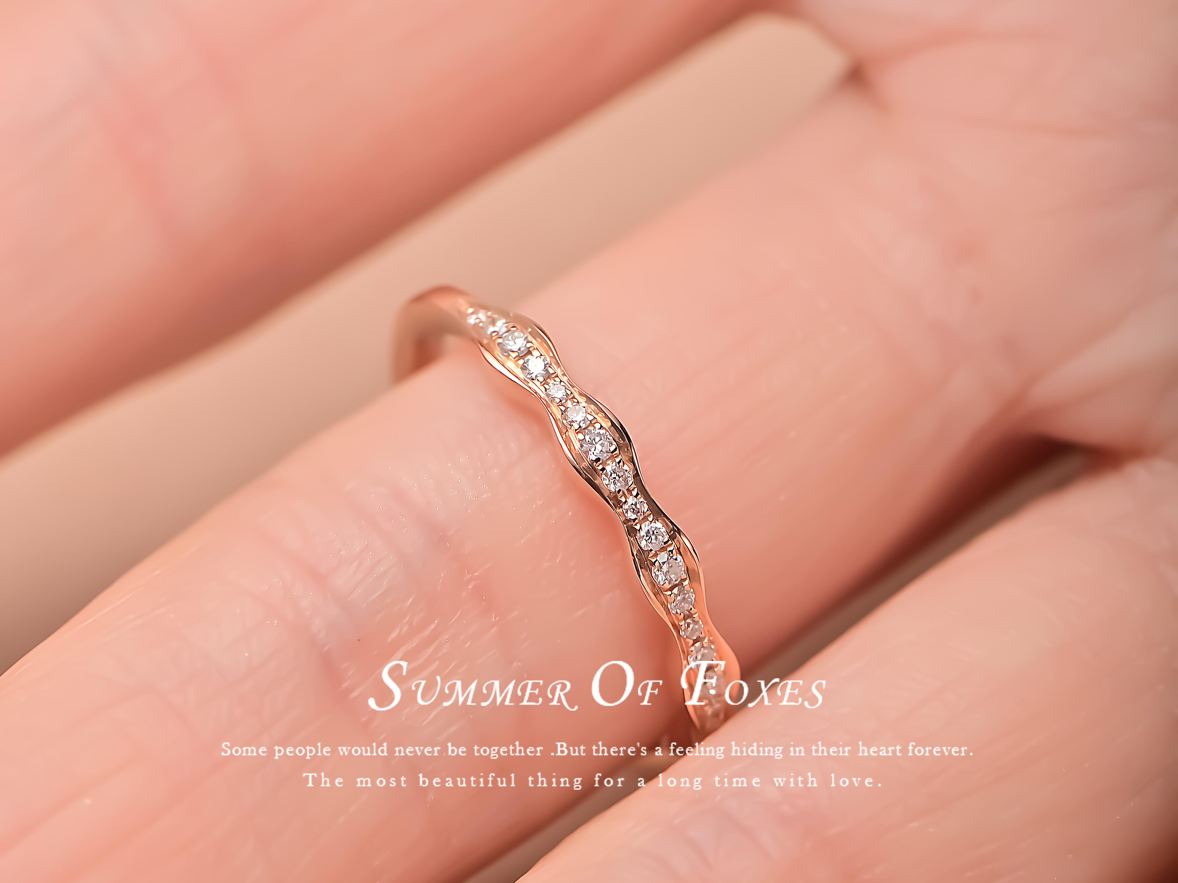 狐狸的夏天18K金小清新钻戒「青衣」