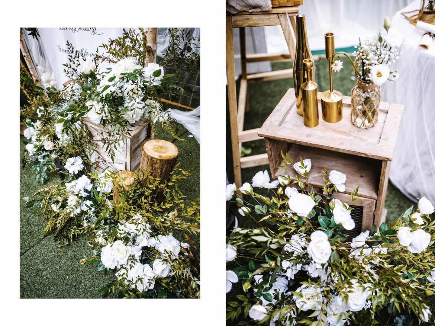 【安格婚礼】户外婚礼 白绿原木系小型婚礼