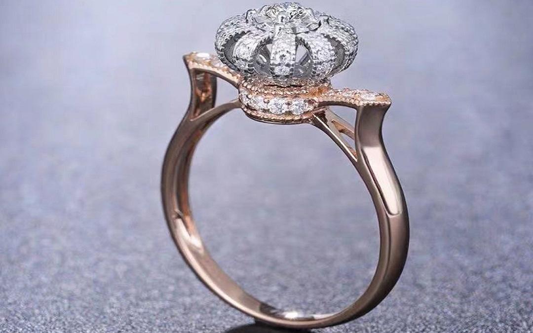 【珍安珠宝】皇冠造型求婚订婚钻戒 气质款
