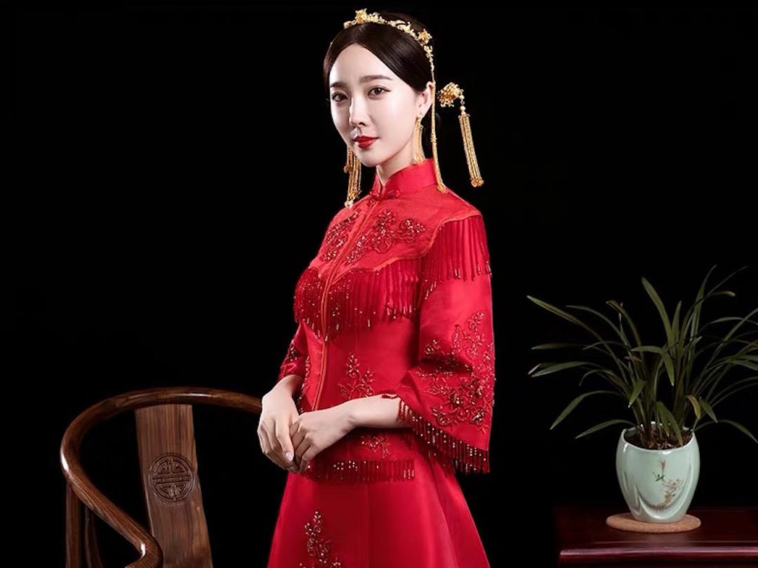 ［特色秀禾］限时特价 中式秀禾丝绸敬酒服中式礼服