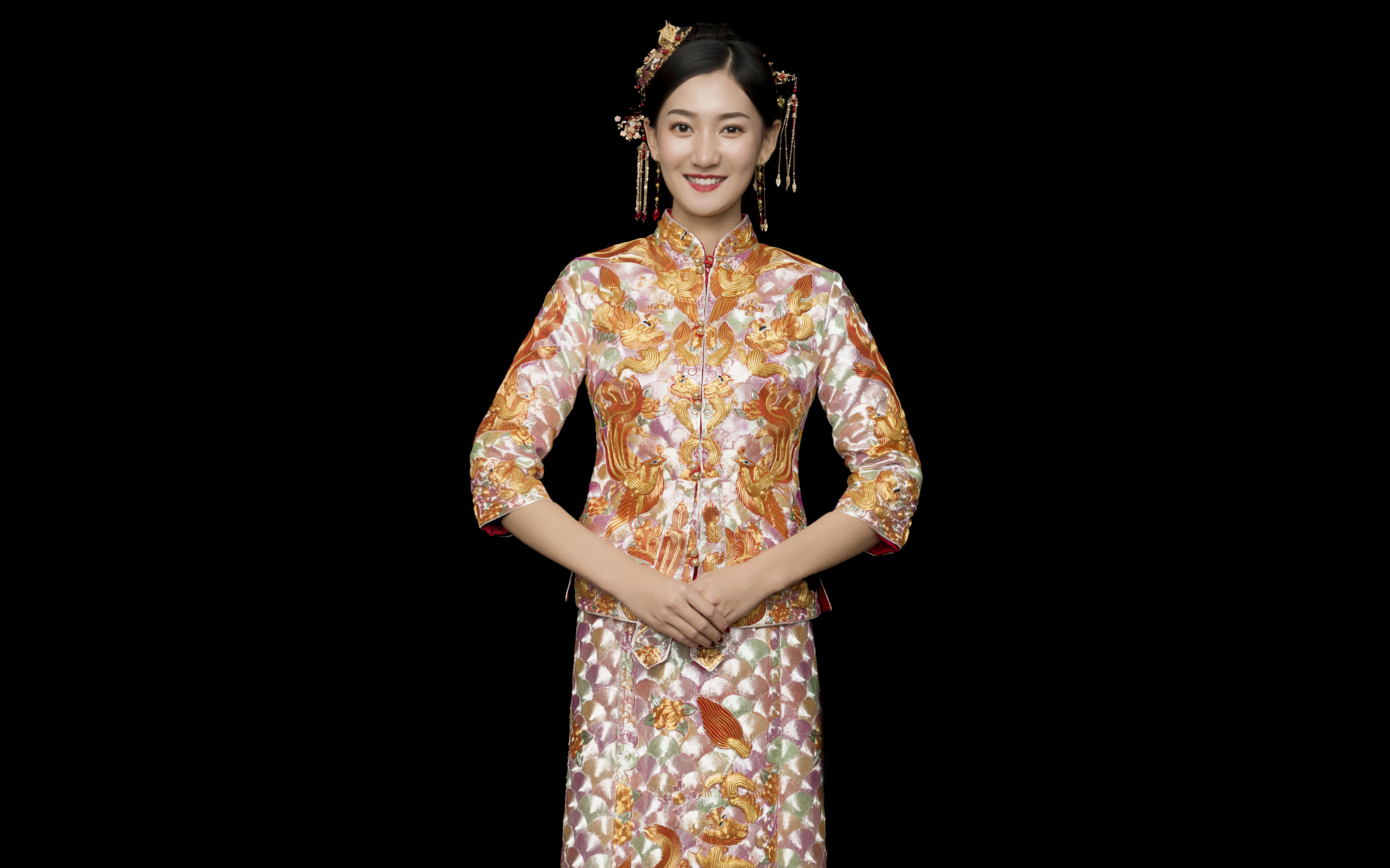 手绣 中式 龙凤褂 真丝 手工