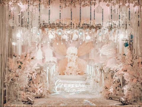 程成婚礼作品 粉色公主梦主题定制 吊顶设计 超值