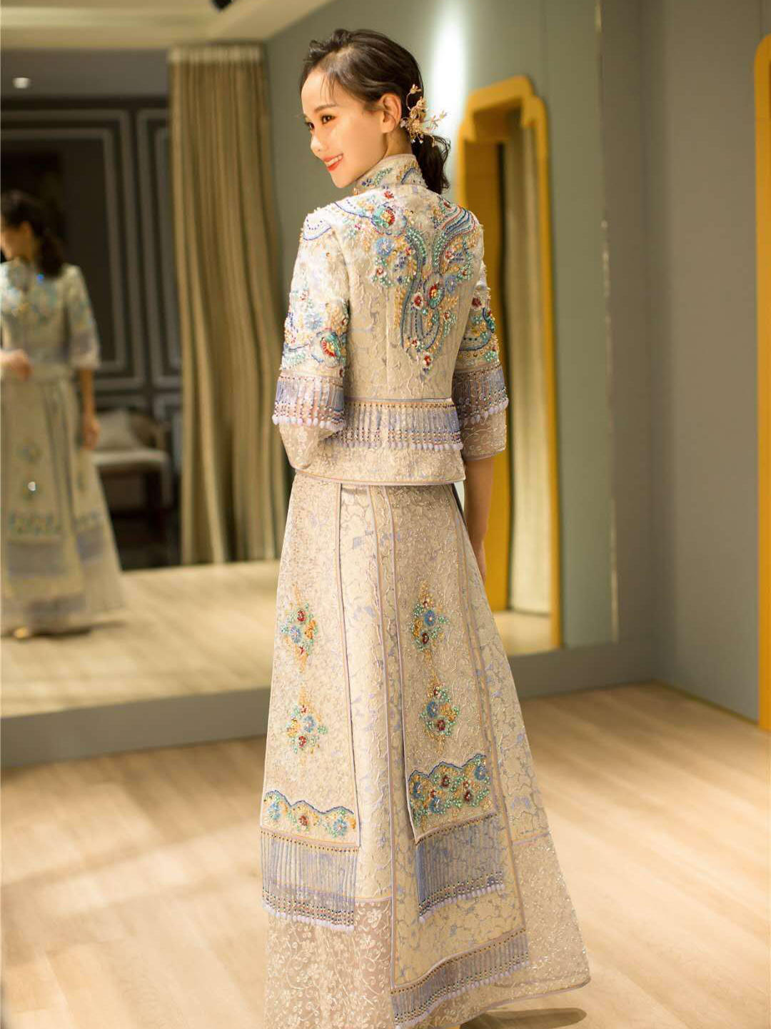 【精致婚纱套餐】冰蓝色马来褂