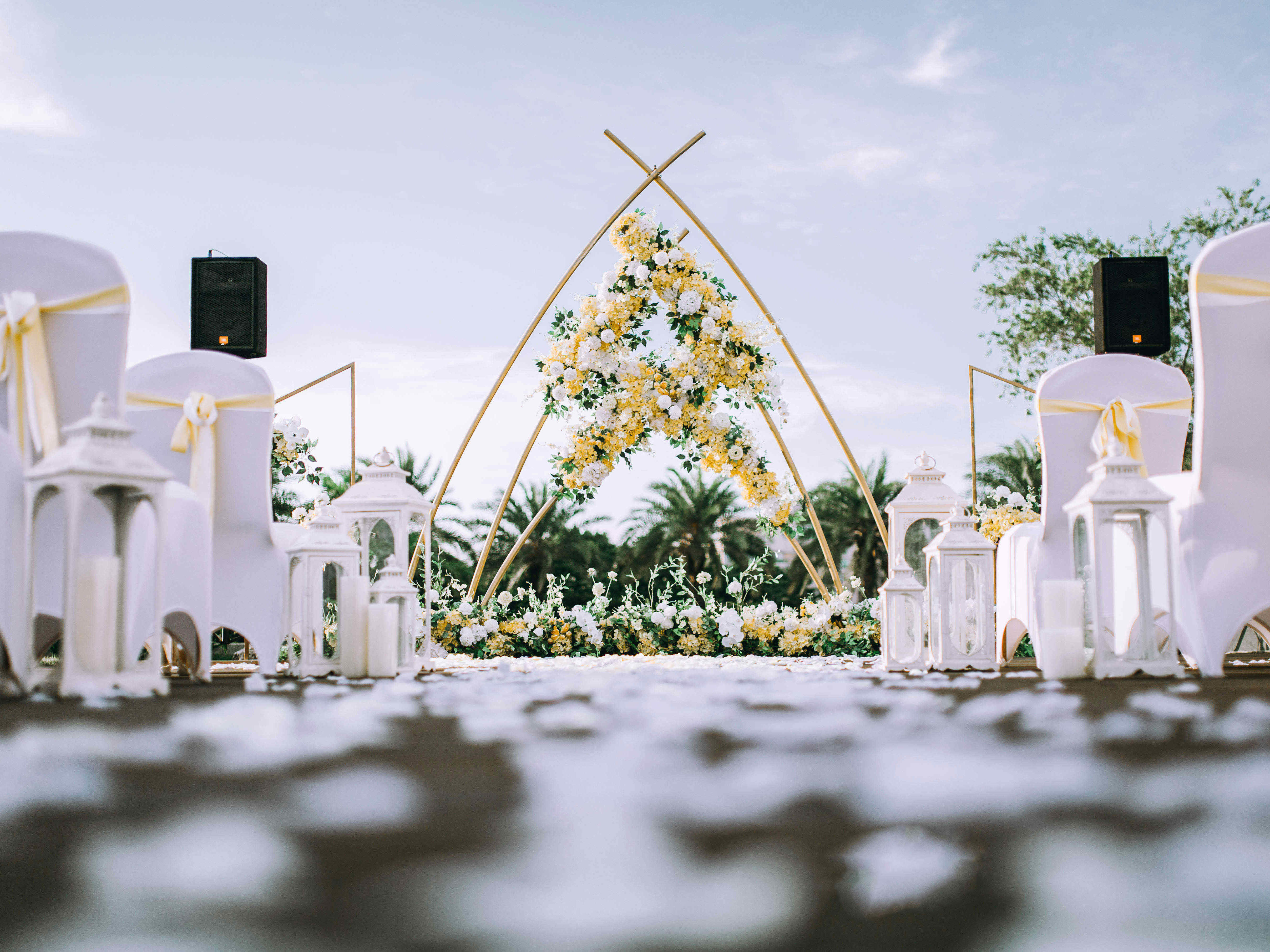 醒AWAKEN|黄白精致户外小婚礼