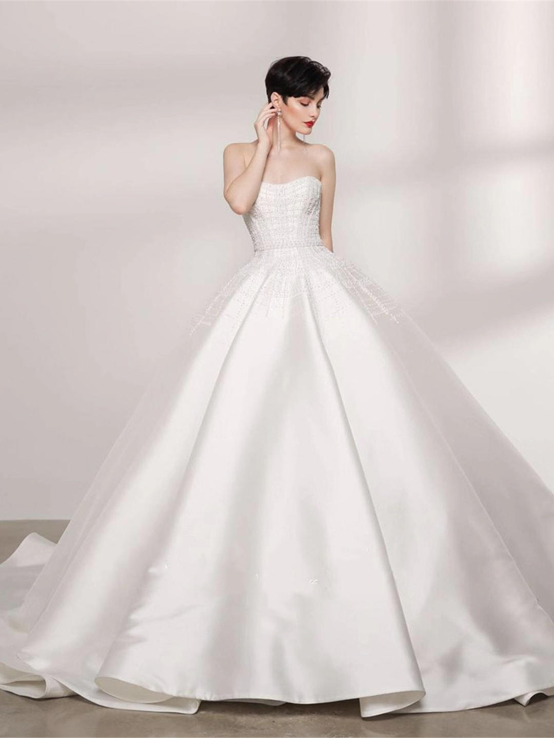 ∣ Aolisha∣ 进口缎面 手工钉珠