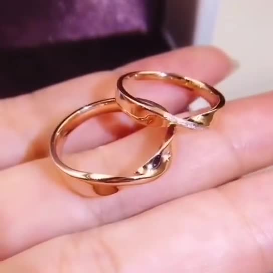 关于爱-摩斯密码情侣18K金钻石对戒