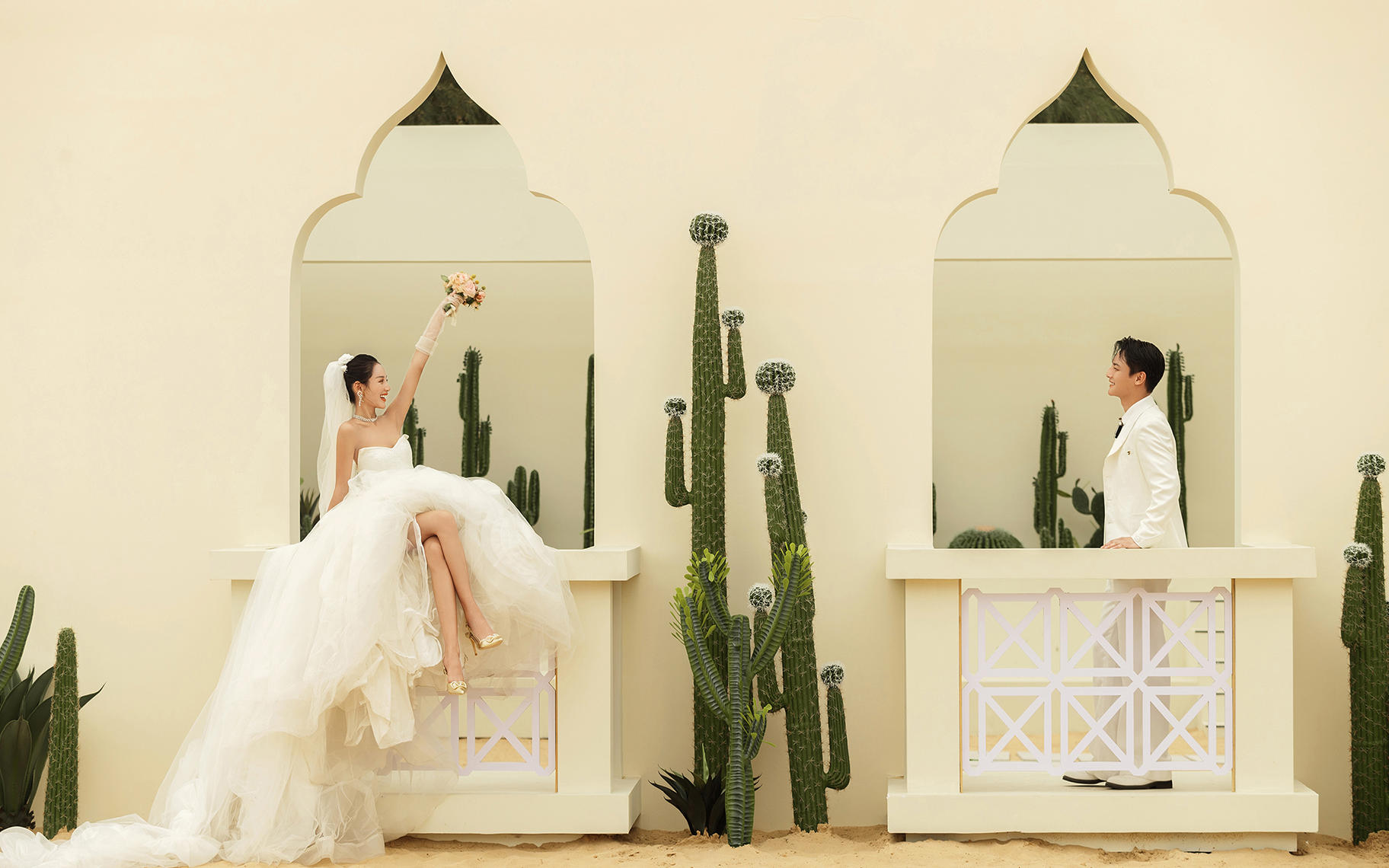 《霓虹甜心》-单色 背景婚纱照