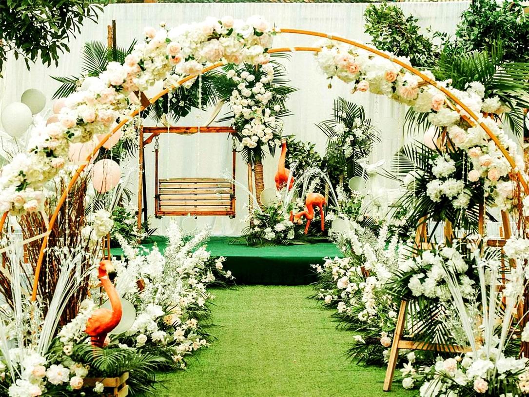 铜陵金满庭婚礼 乡村户外庭院白绿清新