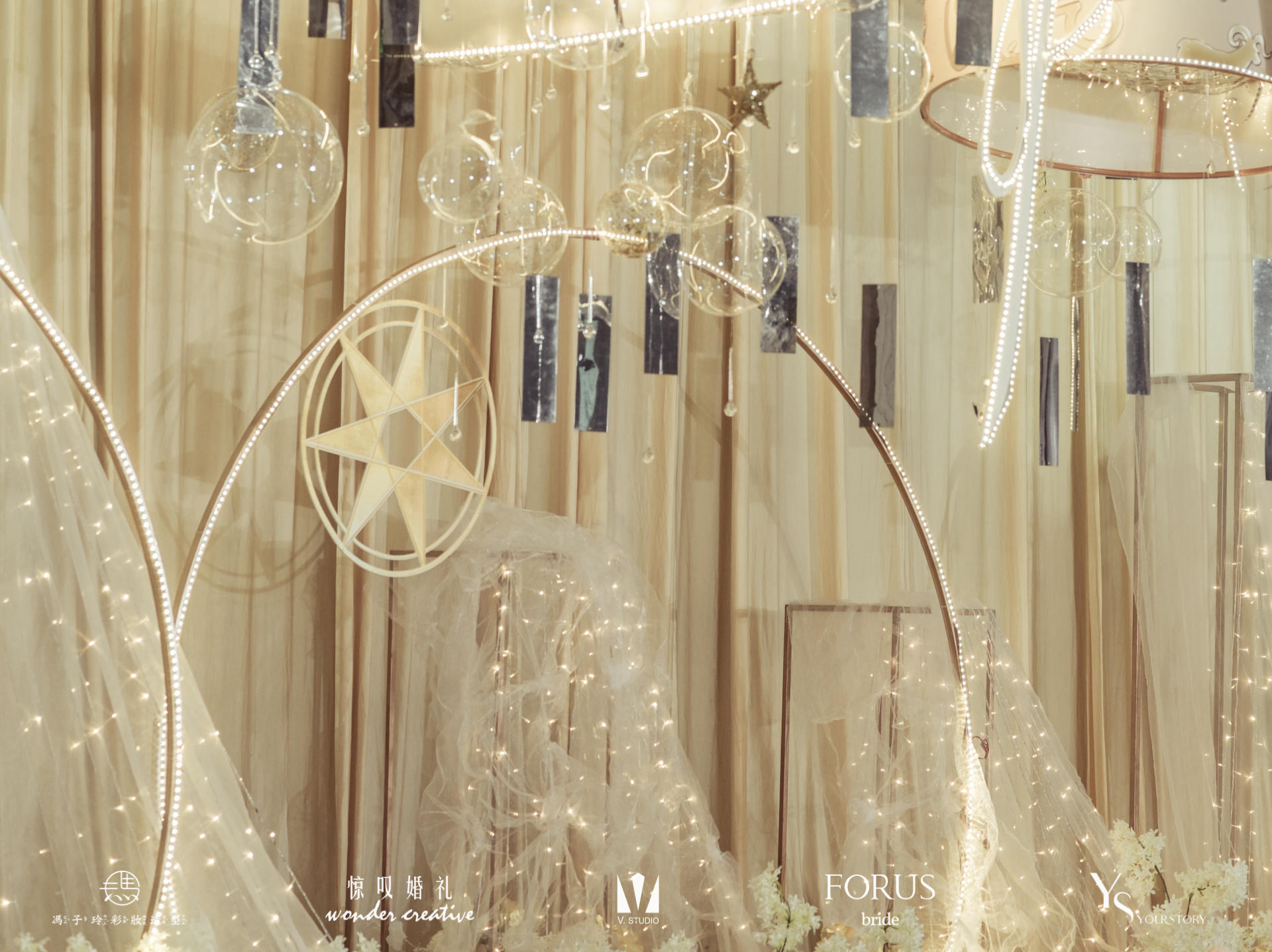 【惊叹婚礼】梦幻简约大气香槟金星空少女心婚礼