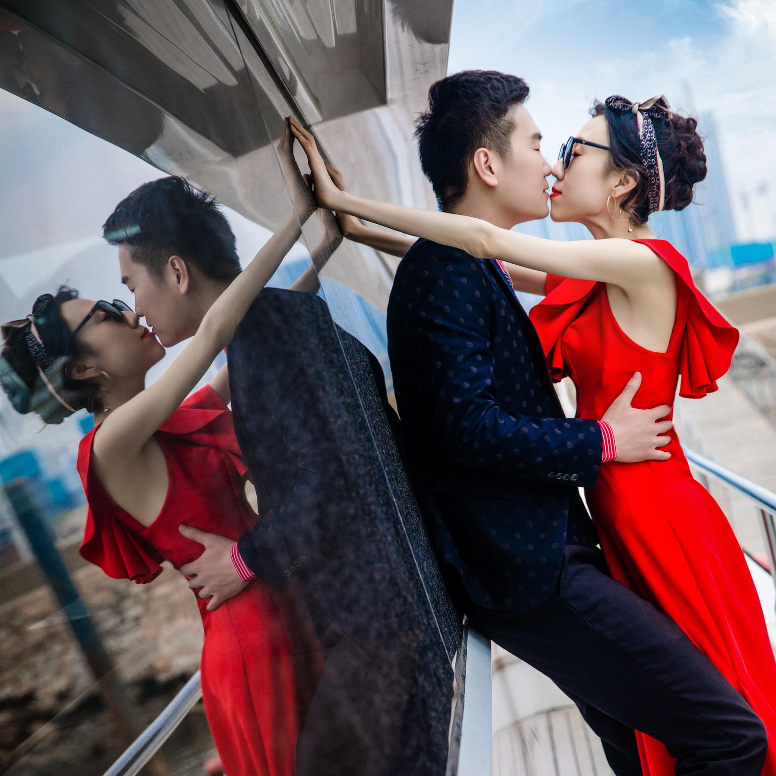 北戴河海景礁石旅拍婚纱摄影