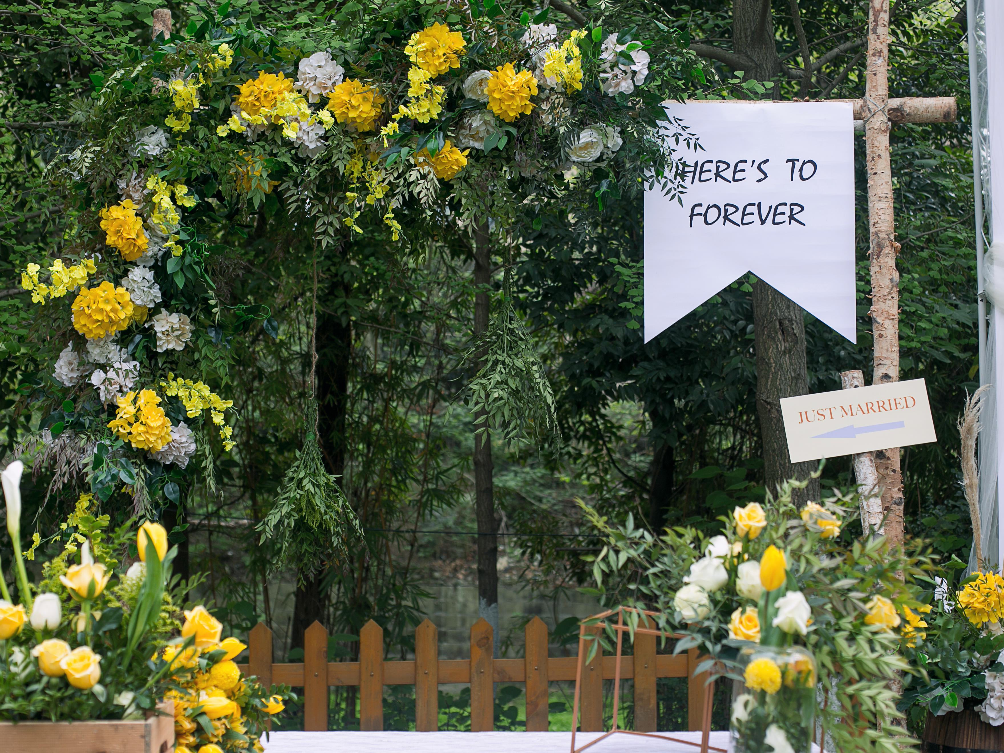 夏日精选柠檬黄小清新主题户外婚礼