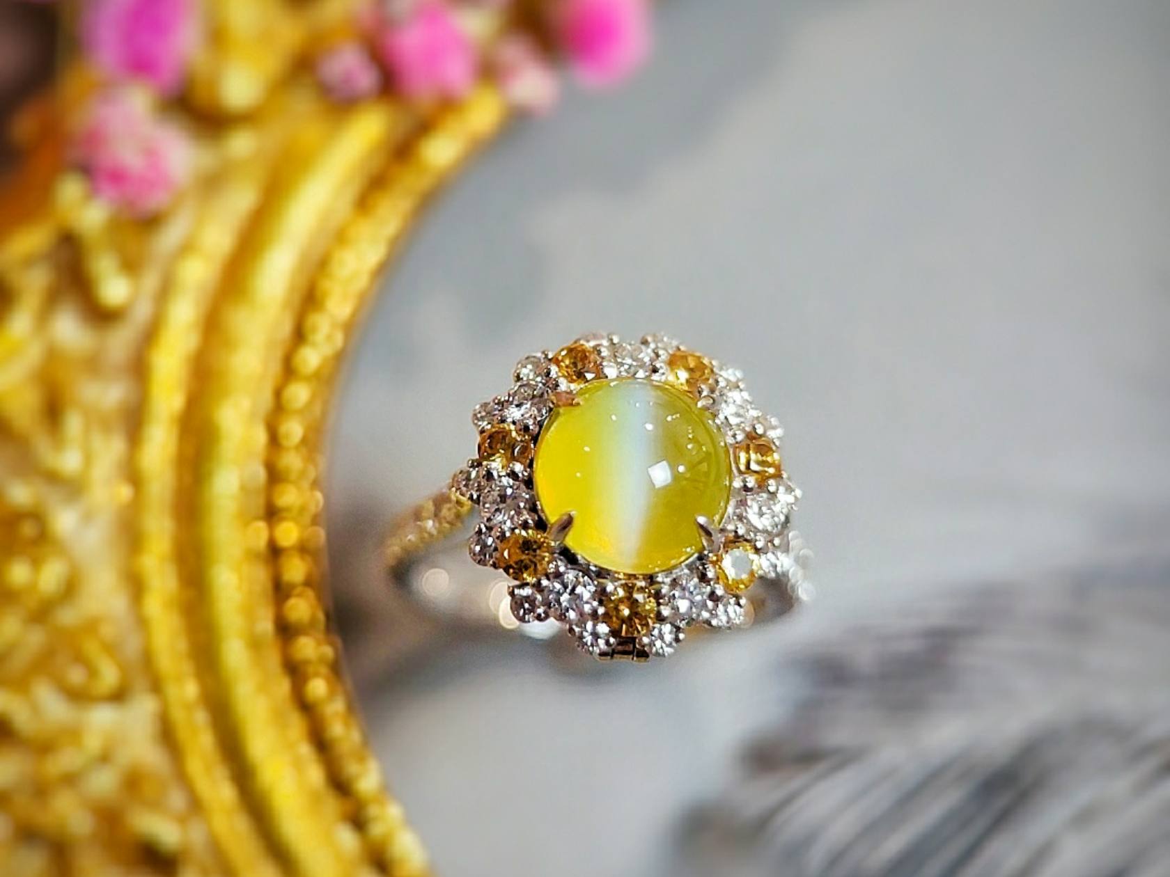 秘密花园系列哈尼色猫眼戒指